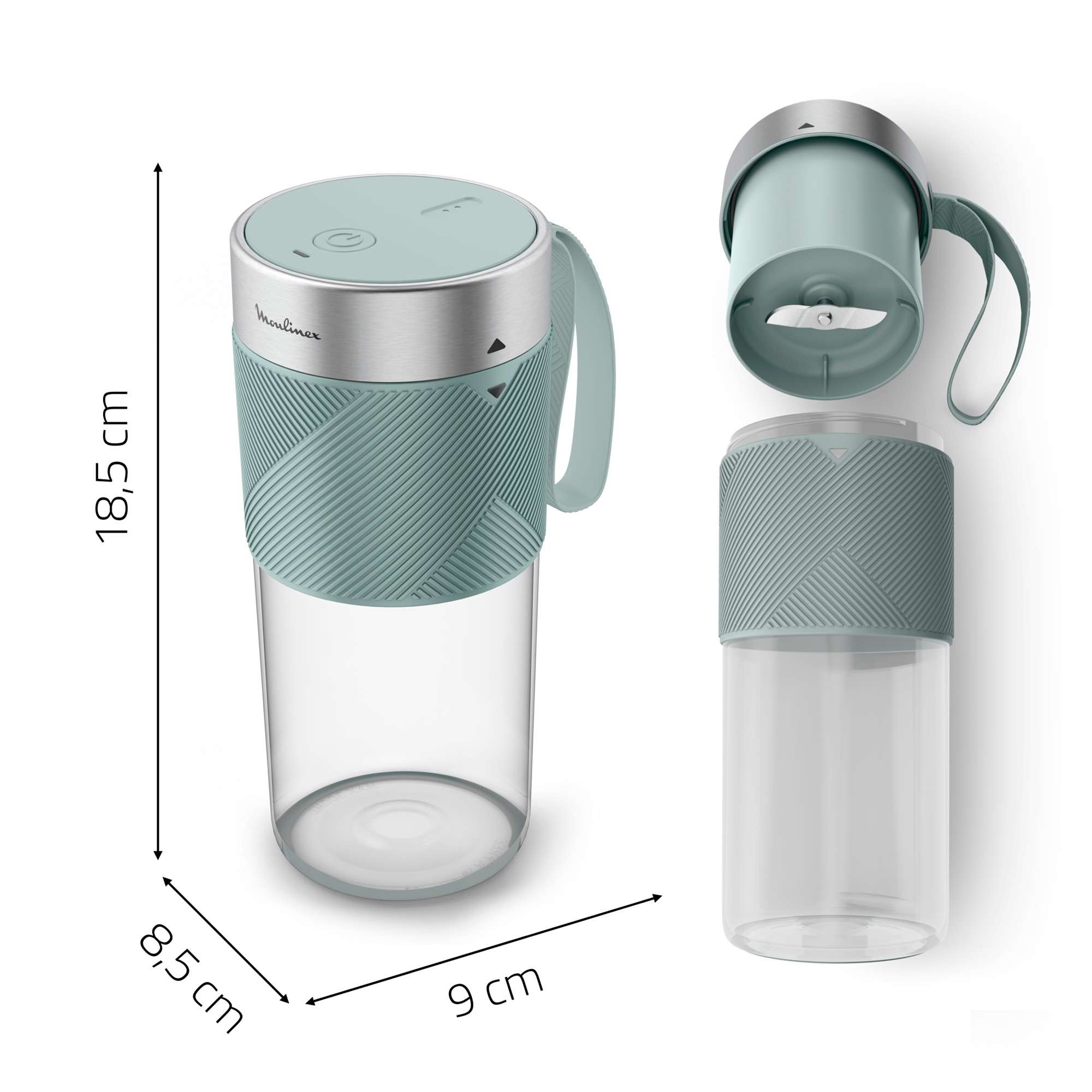Batidora portátil USB Moulinex Lightmix 300ml hasta 11 usos por carga - Azul Azul-7