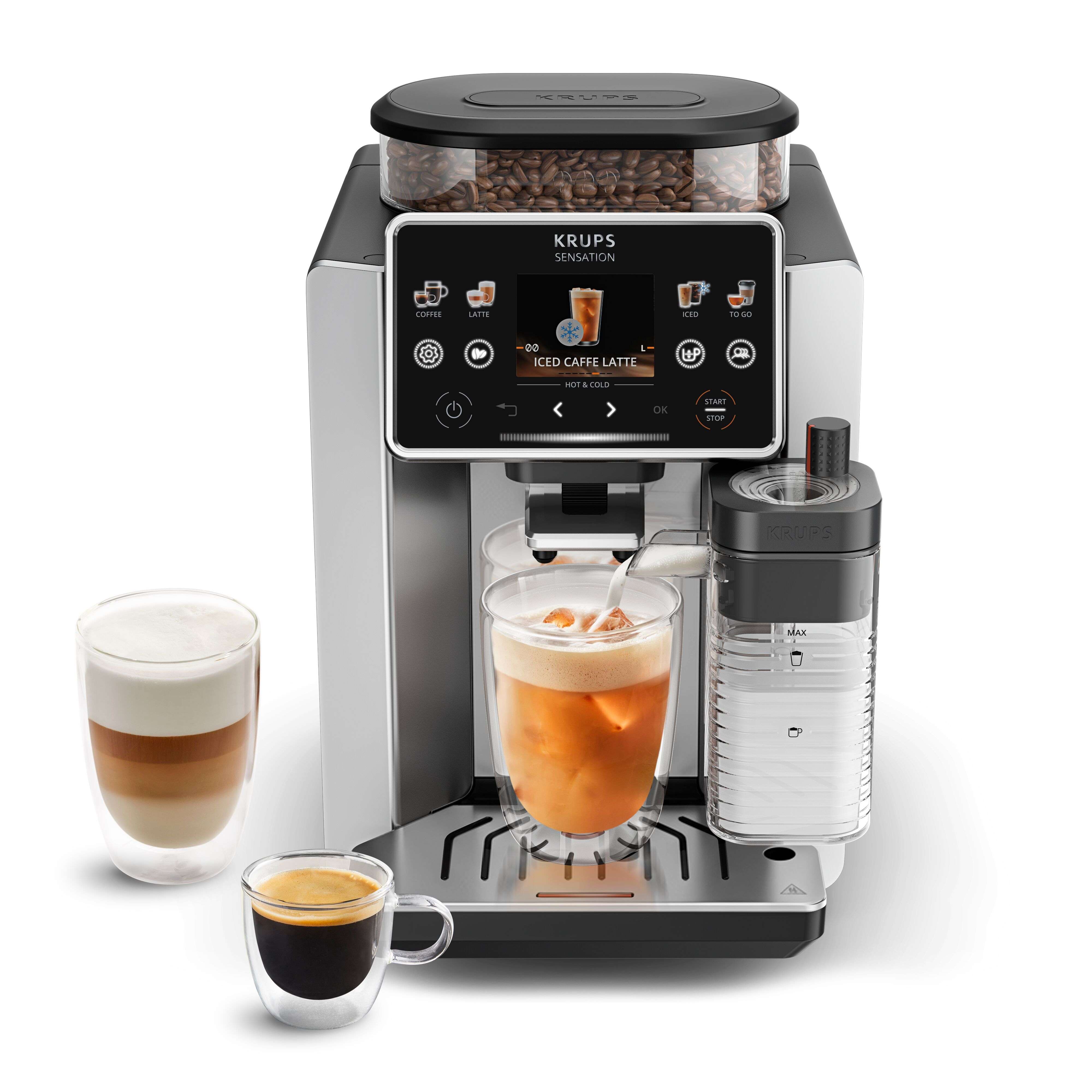 Imagen 0 de Cafetera Superautomática Krups Sensation Elite Hot&Cold EA918G Bebidas Calientes y Frías Plata