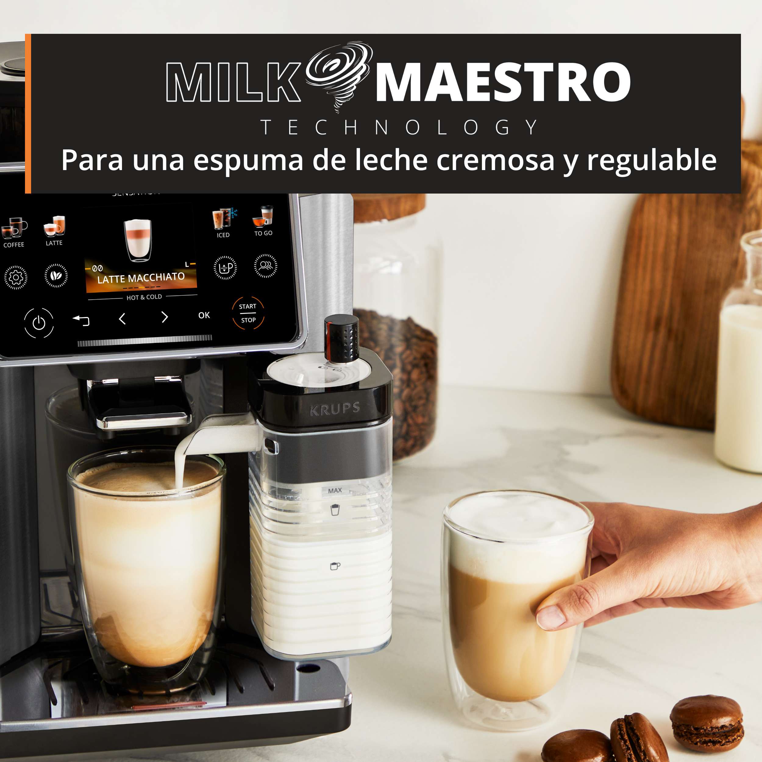 Cafetera Superautomática Krups Sensation Elite Hot&Cold EA918G Bebidas Calientes y Frías - Plata Plata-5