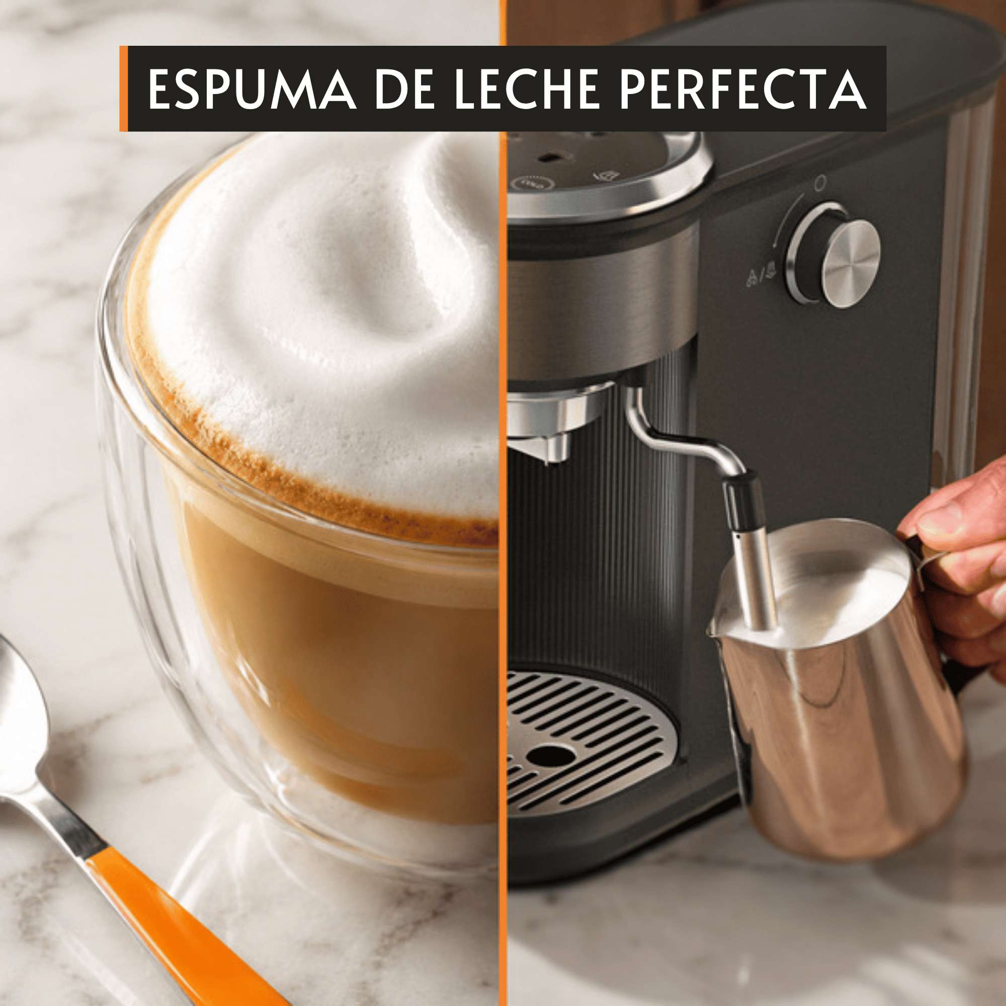Imagen 6 de Cafetera espresso Krups Mini Maestro XP350, ultra compacta de 20 bar, con panel digital y espumador de leche - Negro Negro