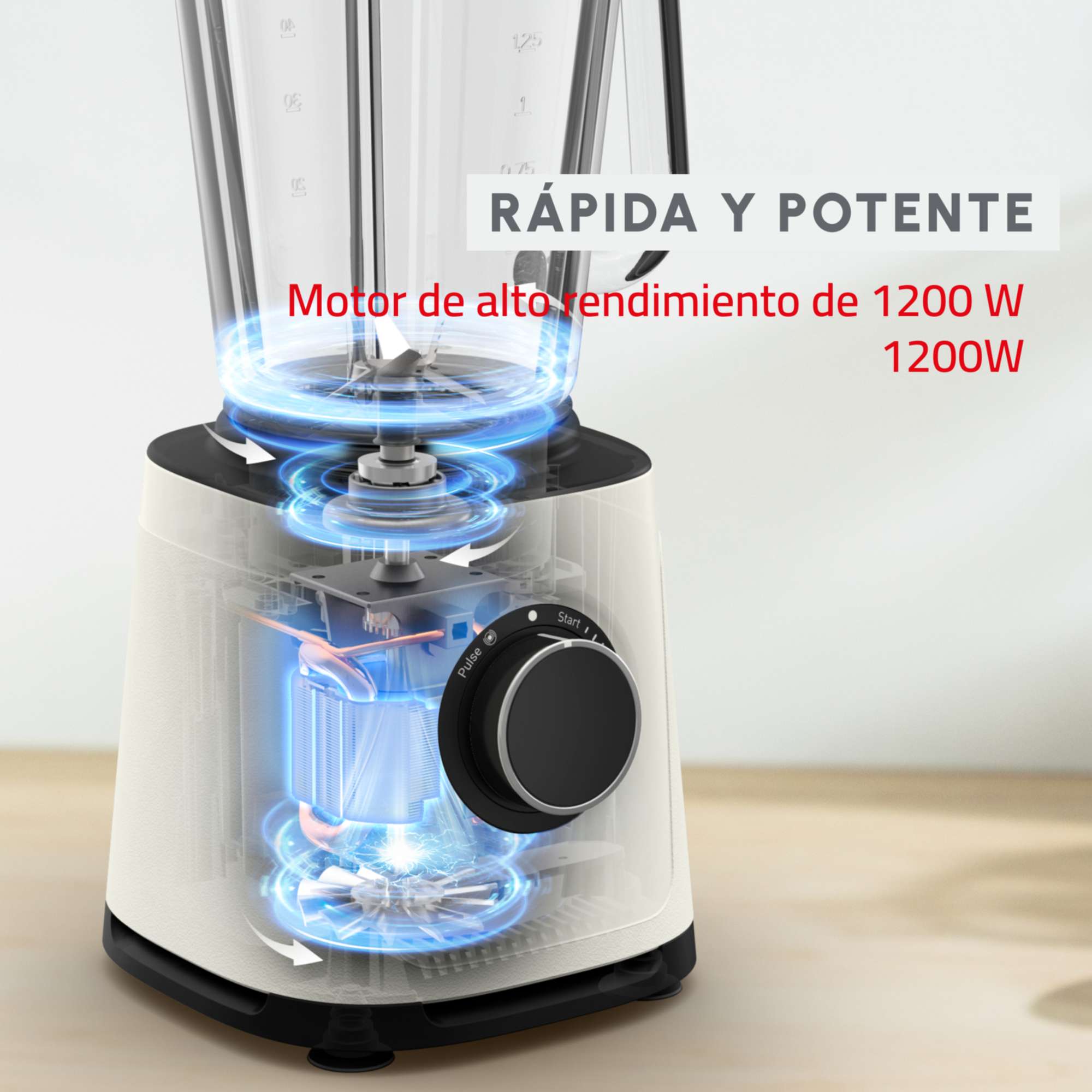 Batidora de vaso Moulinex PerfectMix Essential hasta 28 000rpm - Crema Crema-3