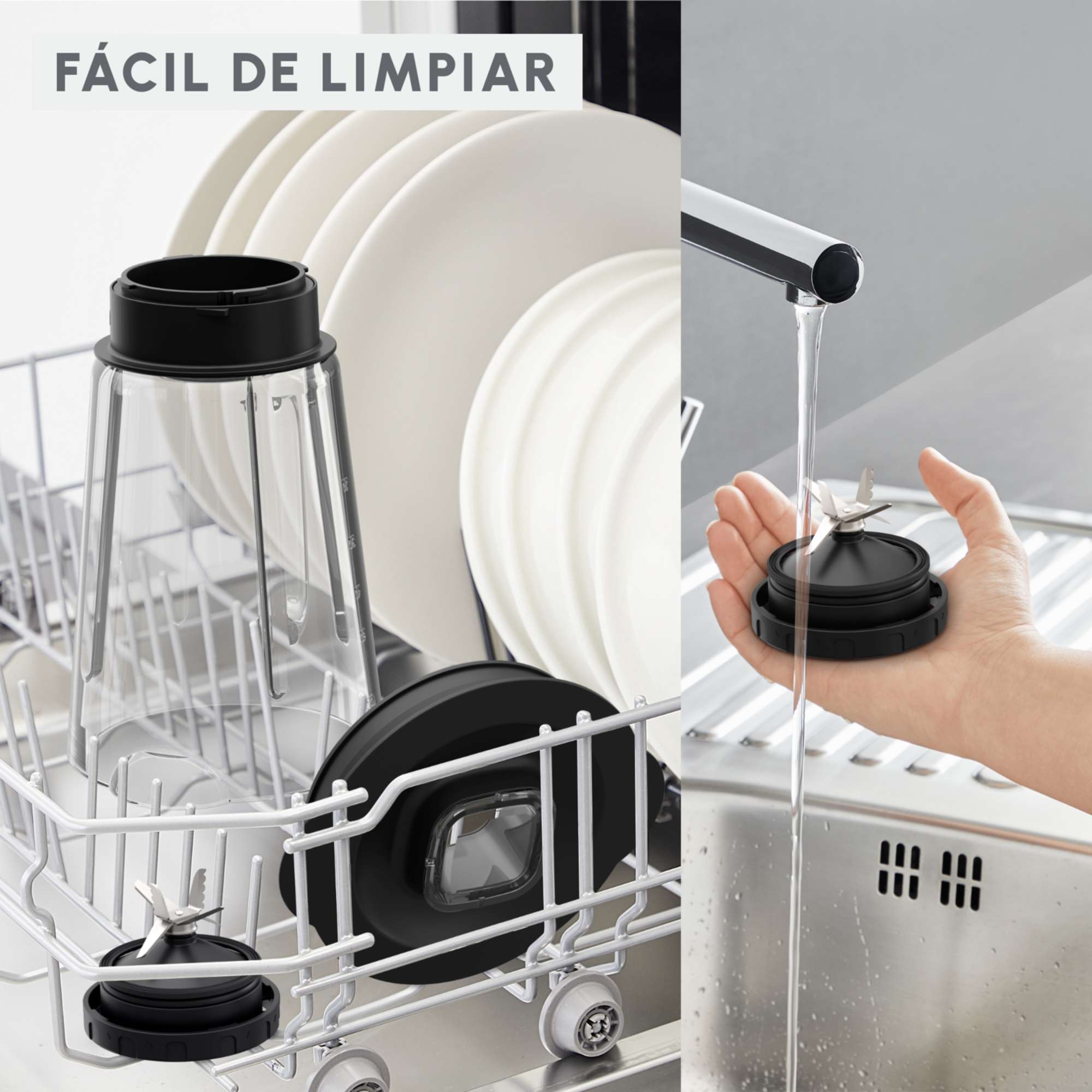 Batidora de vaso Moulinex PerfectMix Essential hasta 28 000rpm - Crema Crema-5