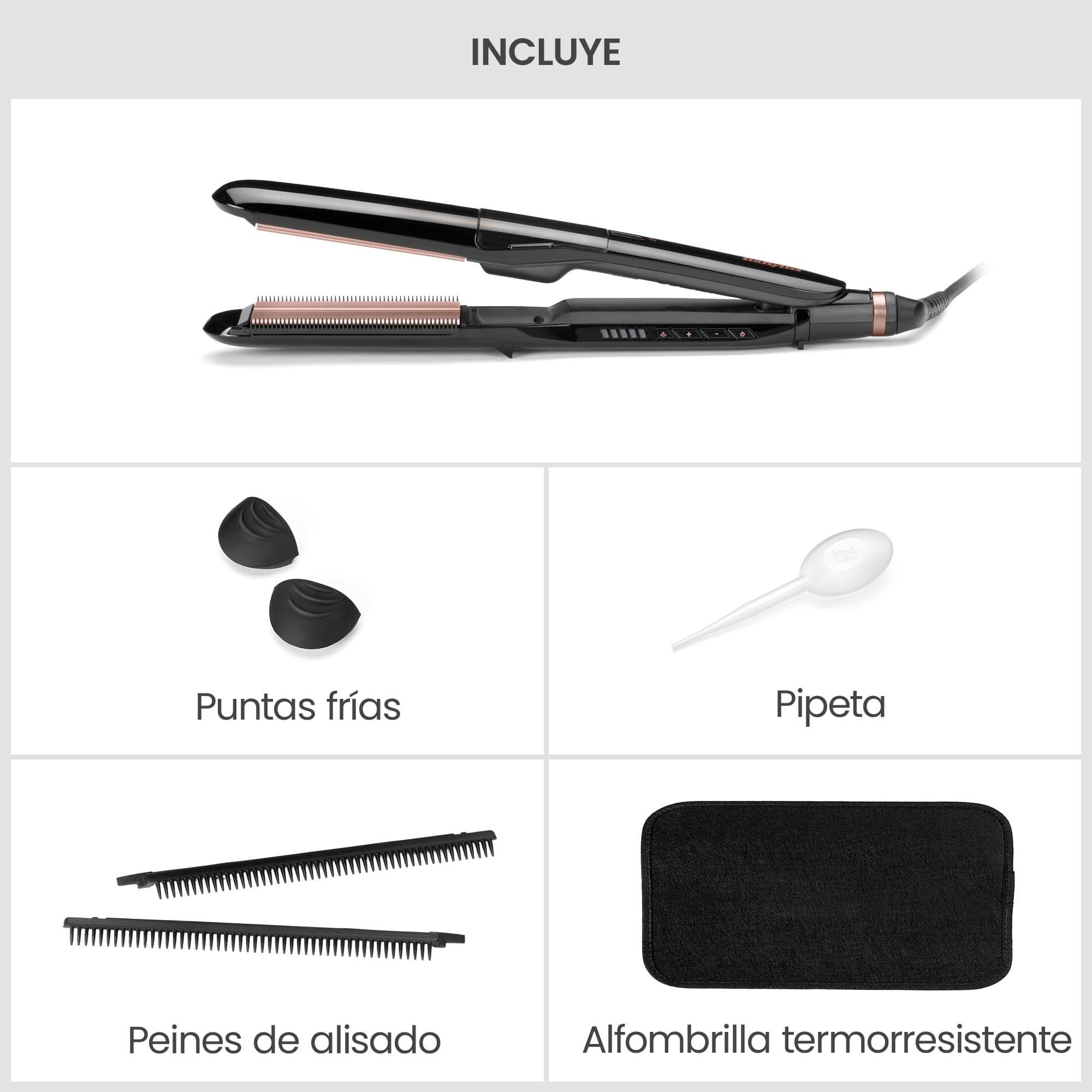 Imagen 7 de Plancha de pelo BaByliss Steam Smooth, ST493E, plancha de vapor, placas de cerámica com turmalina - Negro Negro