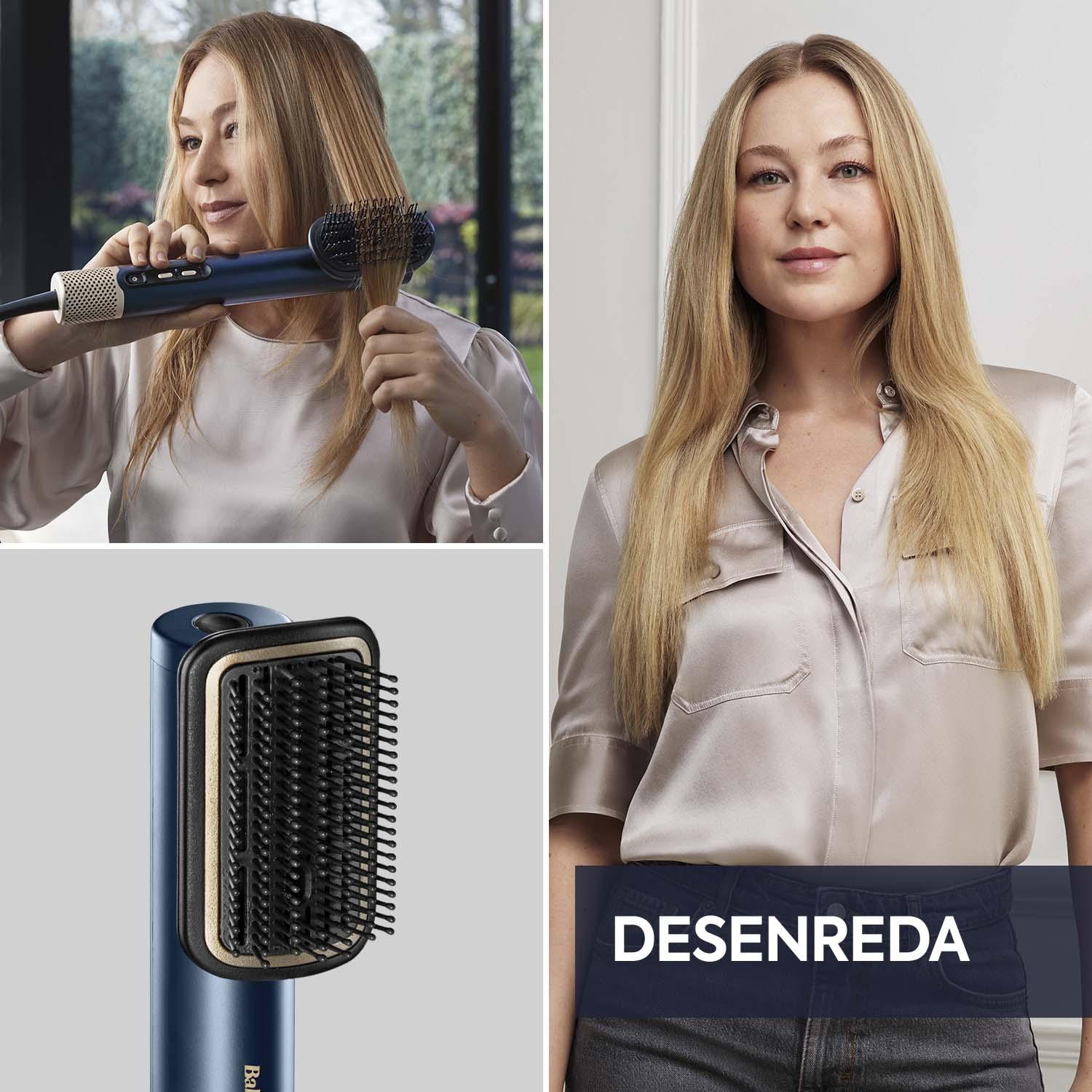 Accesorio cepillo Pala Desenredante compatible con el Air Wand de BaByliss - Negro Negro-2