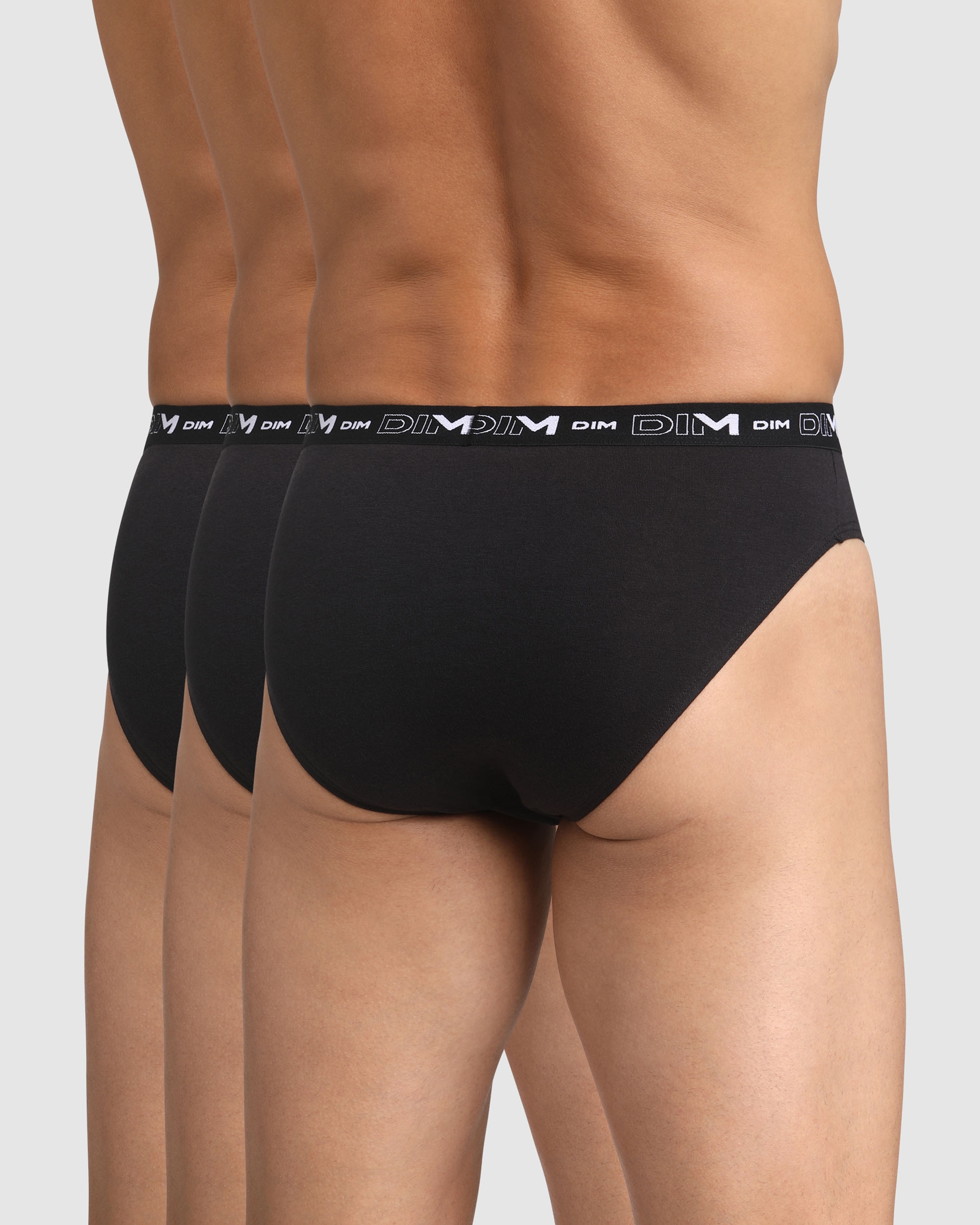 Imagen 2 de Pack de tres slips algodón elástico básico y cómodo dim coton stretch - Negro Negro