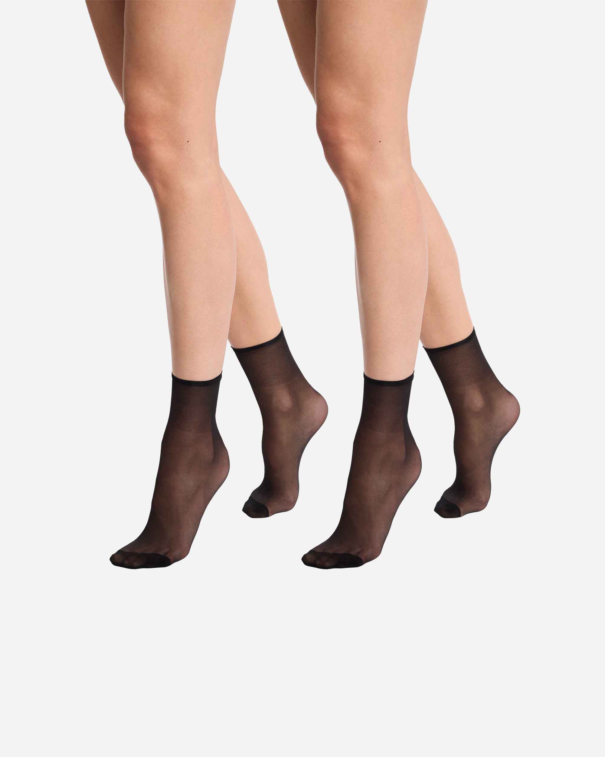 Imagen 0 de Pack de 2 medias tobilleras transparentes Negro