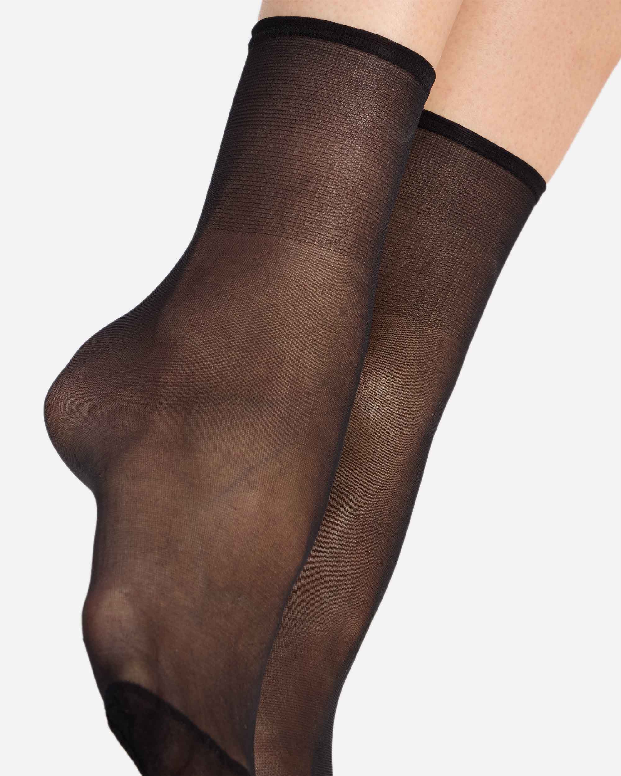 Pack de 2 medias tobilleras transparentes - Dim - Negro Negro-2