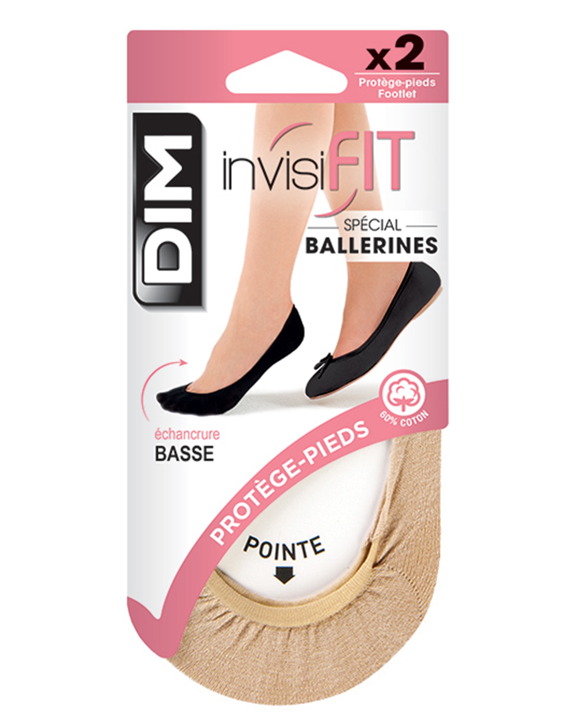 Pack de dos salvapiés transpirables - Dim - Beige Beige-1