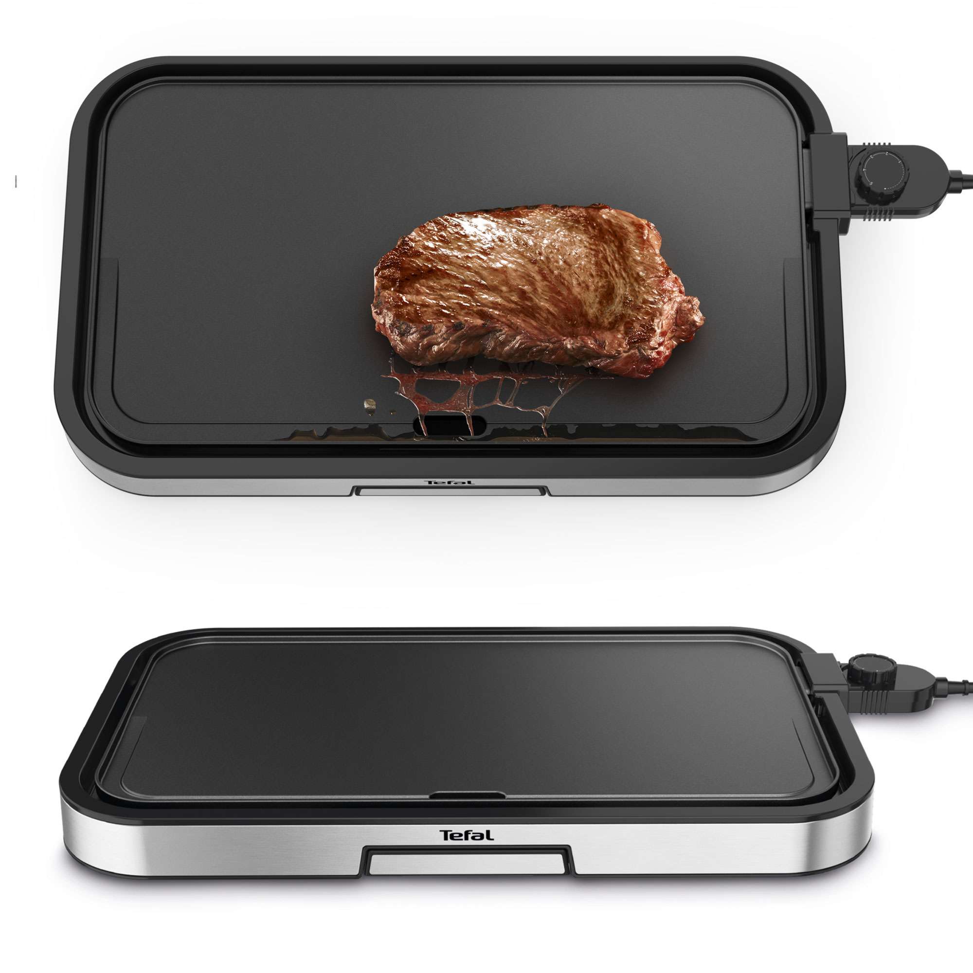 Plancha de asar eléctrica Tefal CB631D Giant Plancha XXL hasta 12 personas 5 ajustes termostato antiadherente - Negro Negro-3