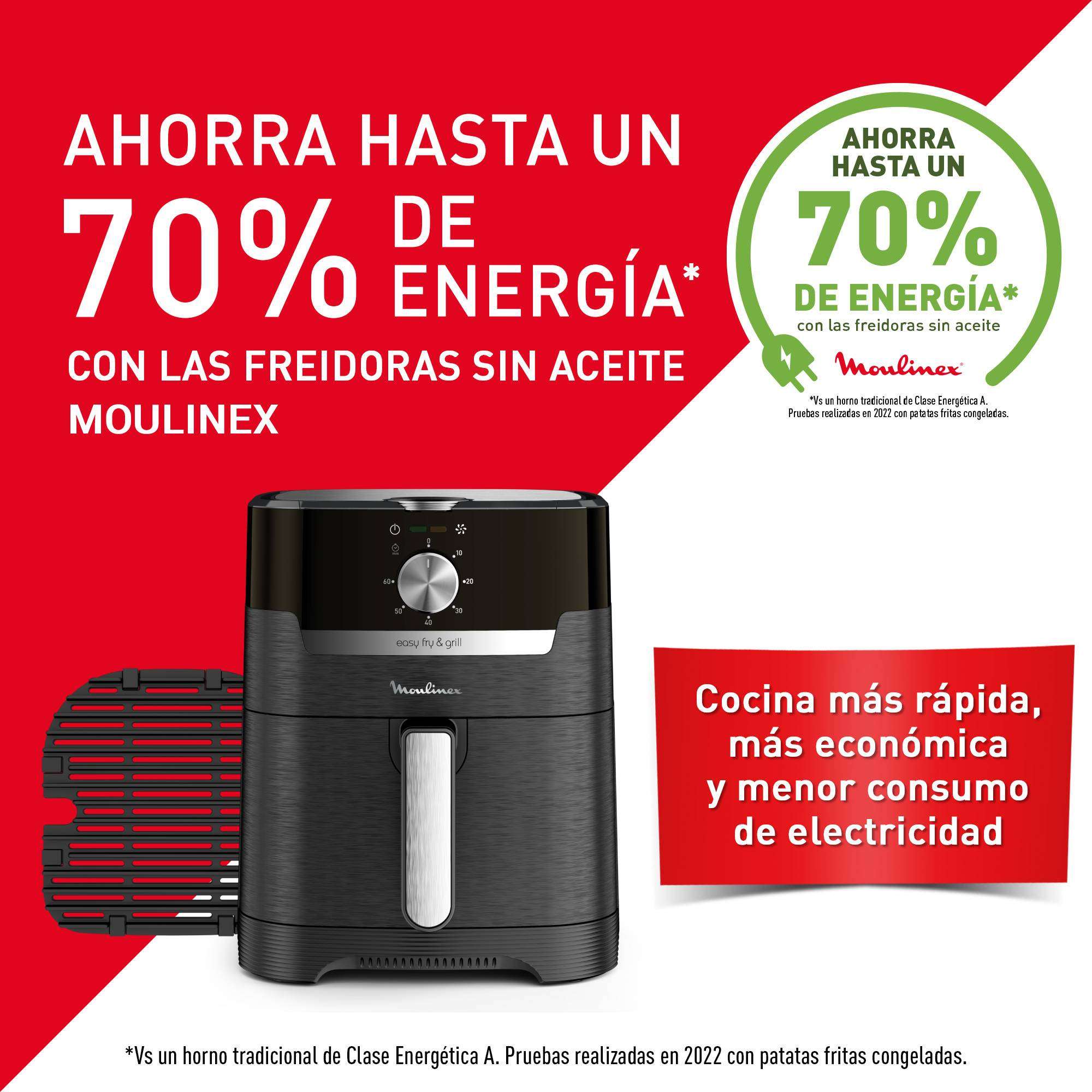Freidora sin aceite y grill Moulinex EZ5018 Fry & Grill XL de 4,2 L - Negro Negro-3