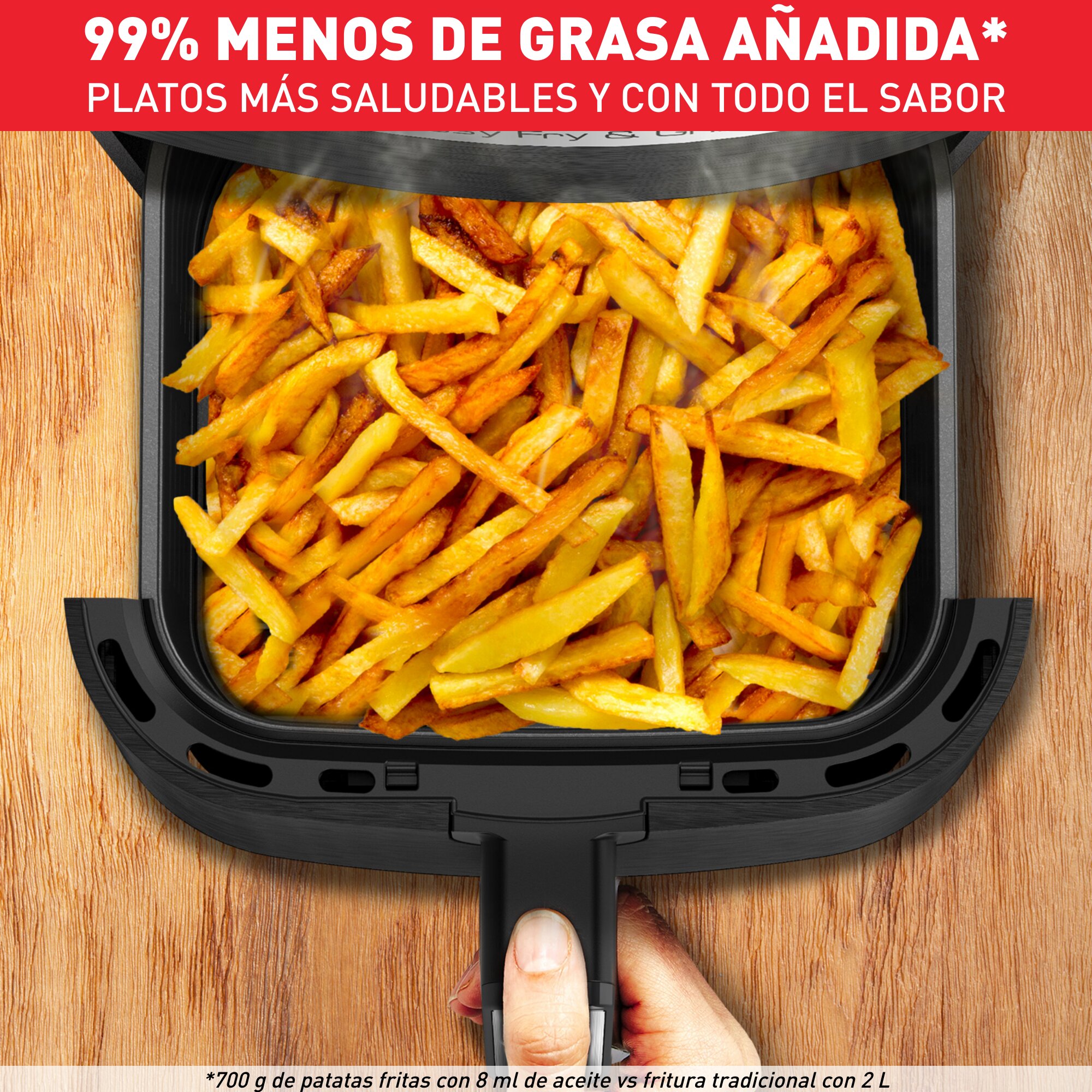 Freidora sin aceite y grill Moulinex EZ5018 Fry & Grill XL de 4,2 L - Negro Negro-5