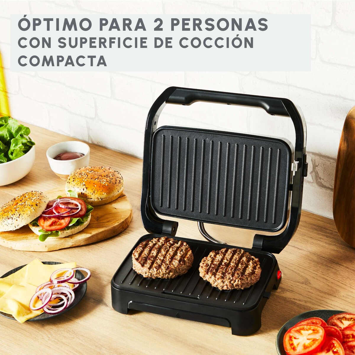 Grill Sandwichera Moulinex GI270 Inox y Antiadherente 1000 W