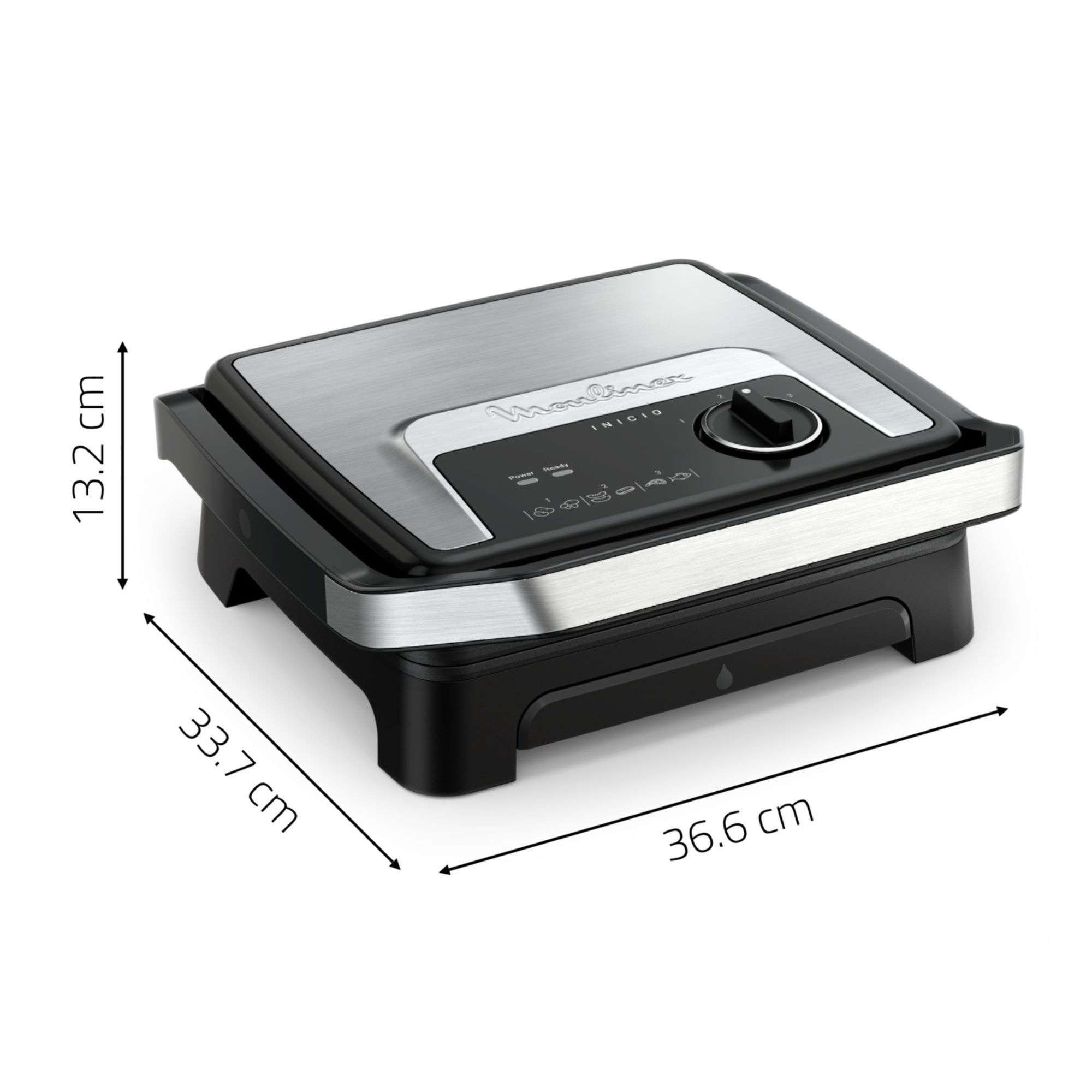 Grill Sandwichera Moulinex GI272 Termostato Regulable y Antiadherente 2000 W - Inox Inox-7