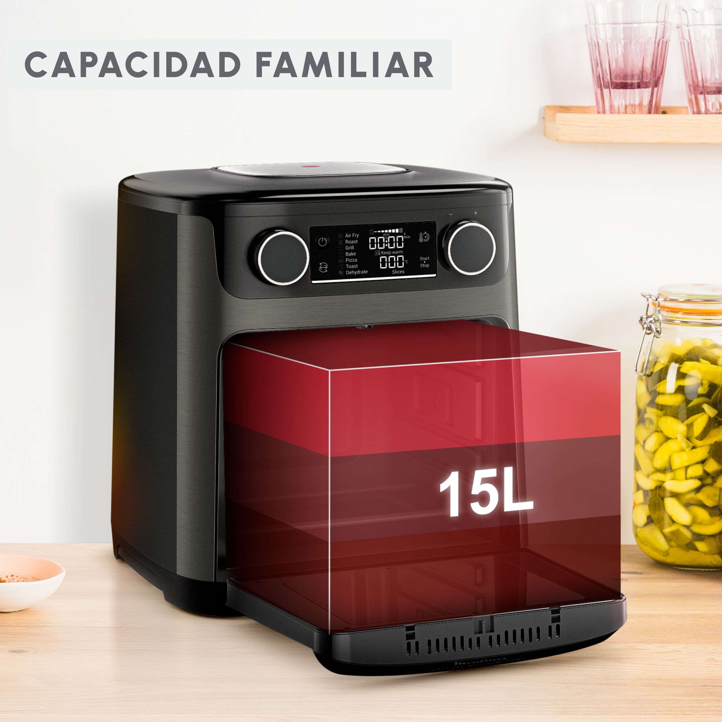 Freidora de aire y horno Moulinex AL5558 Easy Fry Multifunction 15 L, 9 en 1, hasta 230 °C - Negro Negro-7