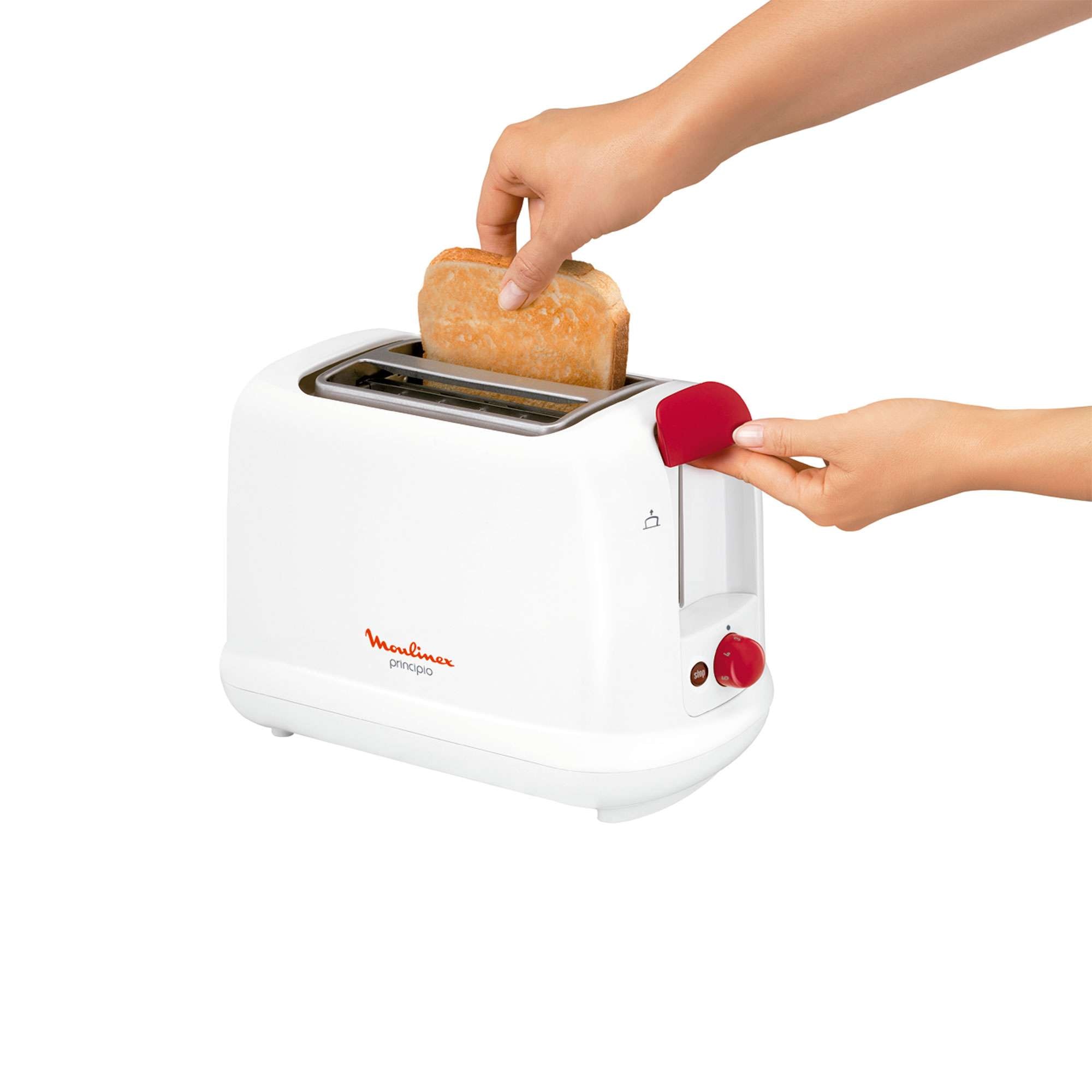 Tostadora Moulinex LT16011 Principio 850 W, ranuras de anchura ajustable - Blanco Blanco-2
