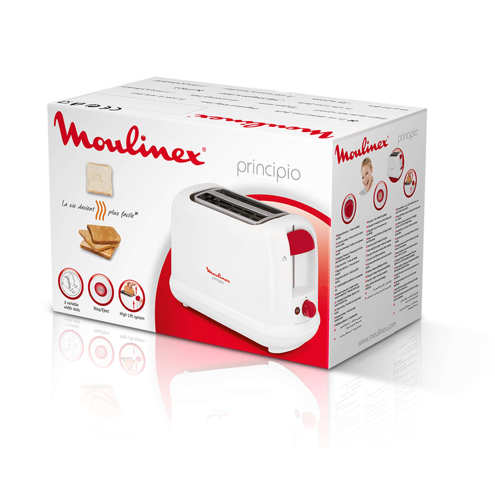 Tostadora Moulinex LT16011 Principio 850 W, ranuras de anchura ajustable - Blanco Blanco-5