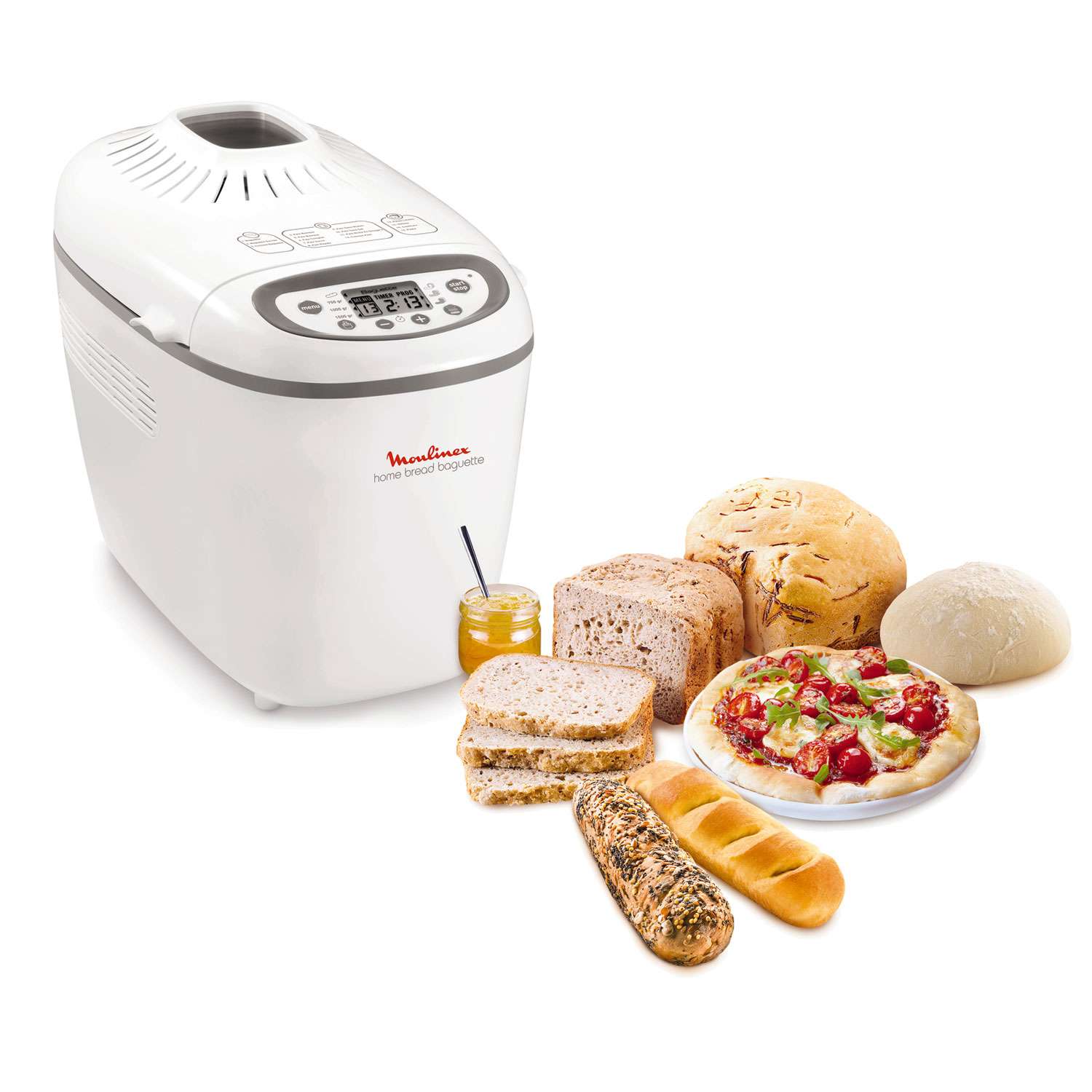 Panificadora Moulinex OW610 Pan y baguettes, programa sin gluten, 1,5 kg, 16 programas - Blanco Blanco-5