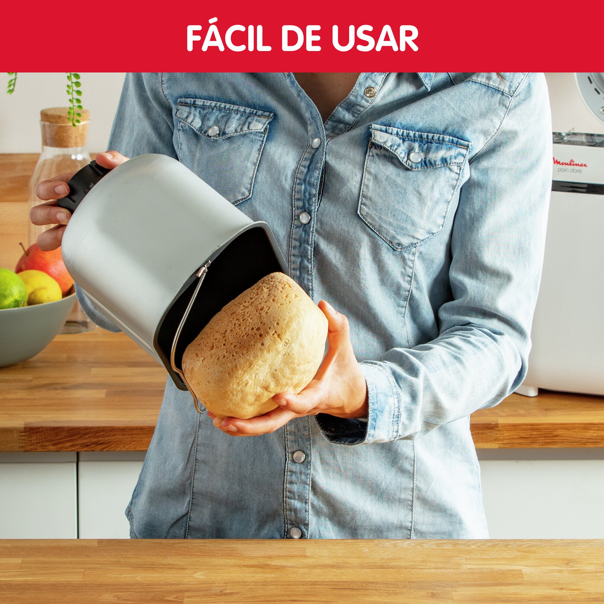 Imagen 6 de Panificadora Moulinex Pain Doré OW2101 con 12 programas automáticos - Blanco Blanco