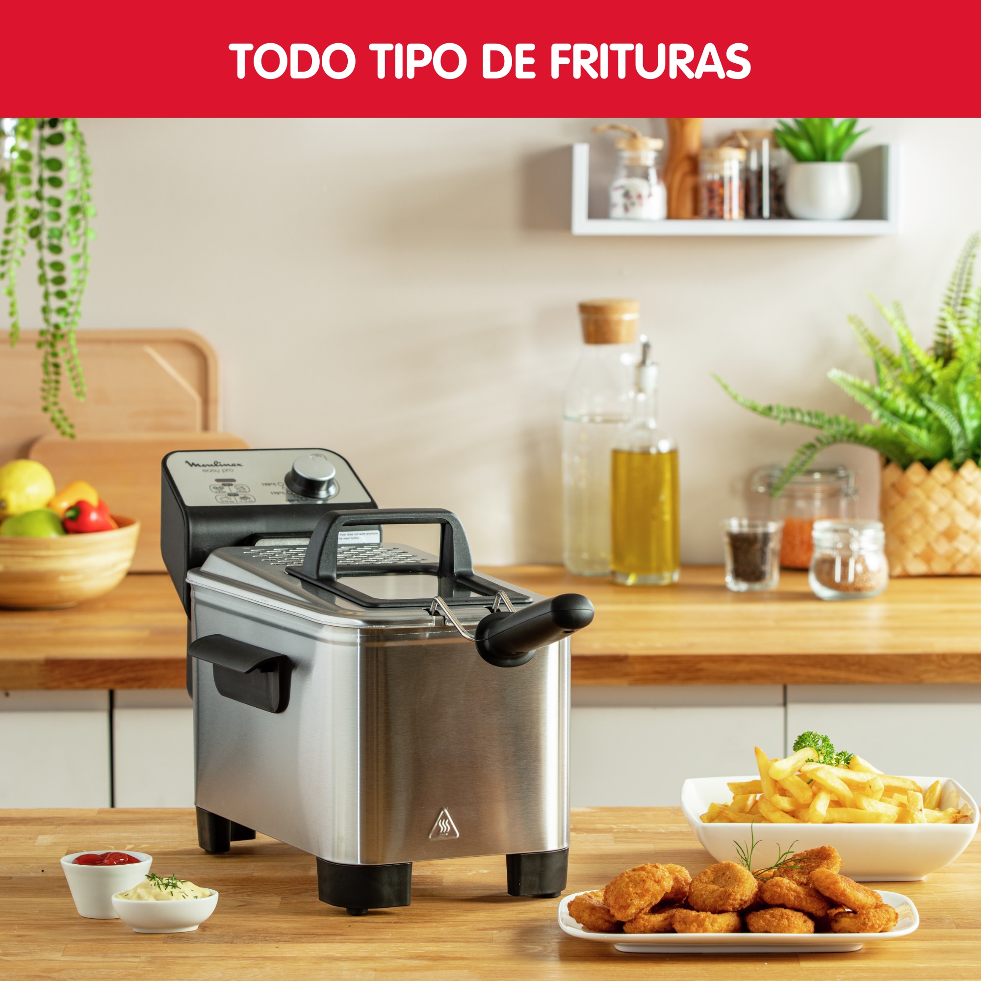 Freidora Moulinex Easy Pro AM3380 semiprofesional de 3L - Plata Plata-3