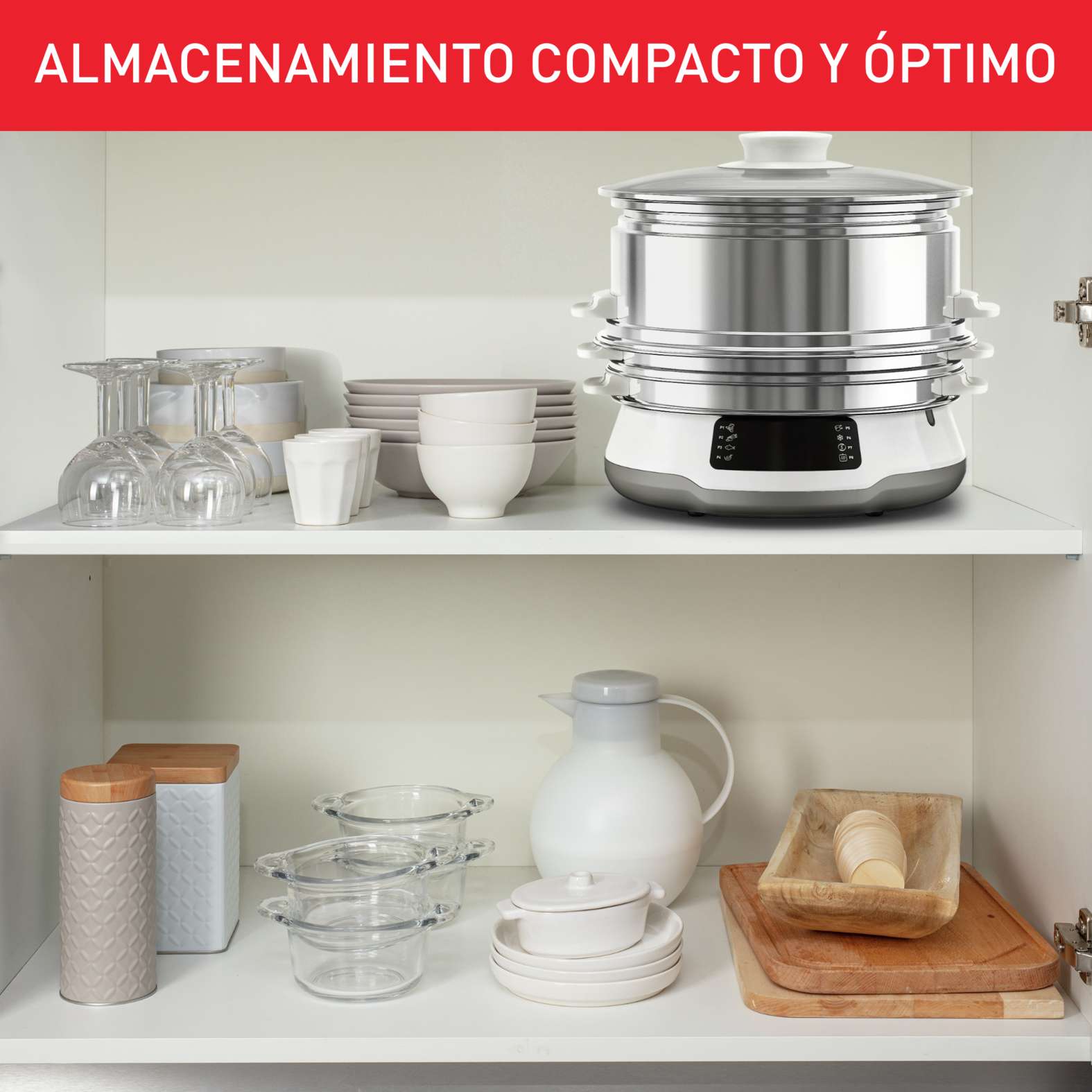 Vaporera Tefal VC502 Series Deluxe Calidad Duradera 8 programas de cocción - Inox Inox-4