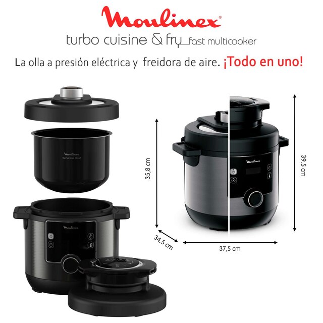 sal compromiso Peladura Olla a presión y freidora de aire Moulinex CE778 TURBO Cuisine y Fry todo en uno · El Corte Inglés sal compromiso Peladura Olla a presión y freidora de aire Moulinex CE778 TURBO Cuisine y Fry todo en uno · El Corte Inglés