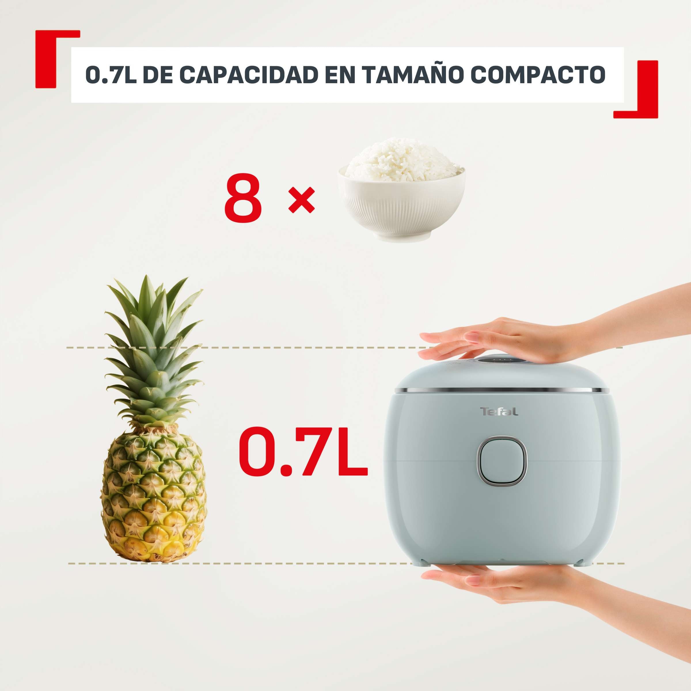 Arrocera eléctrica multifunción Tefal POP RK5354, Compacta 0,7 L y 8 programas,temporizador. - Azul Azul-4