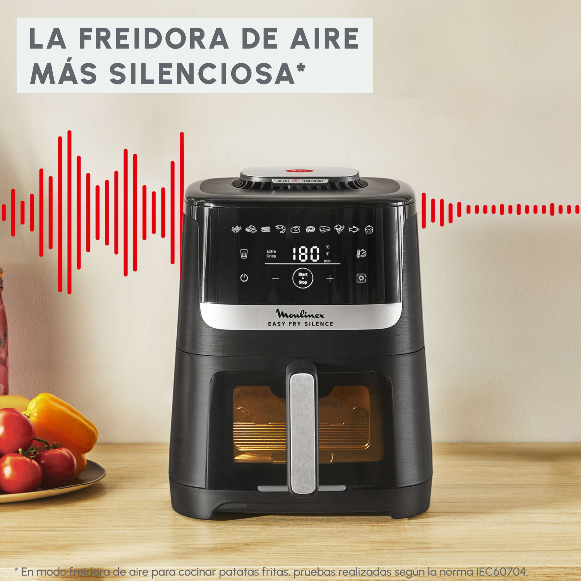 Freidora de Aire Moulinex Easy Fry Silence EZ556, Ventana de Visualización, 5L - Negro Negro-3