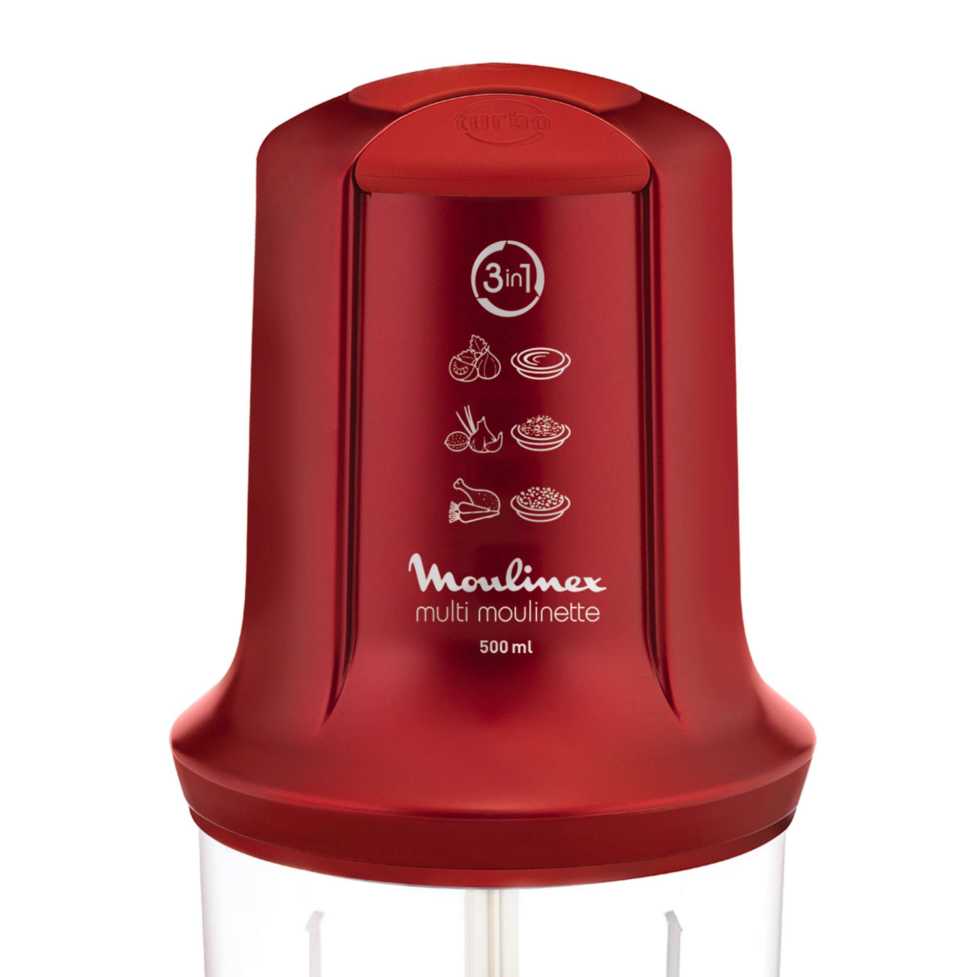 Picadora Multi-Moulinette AT714G con 3 cuchillas - Rojo Rojo-4