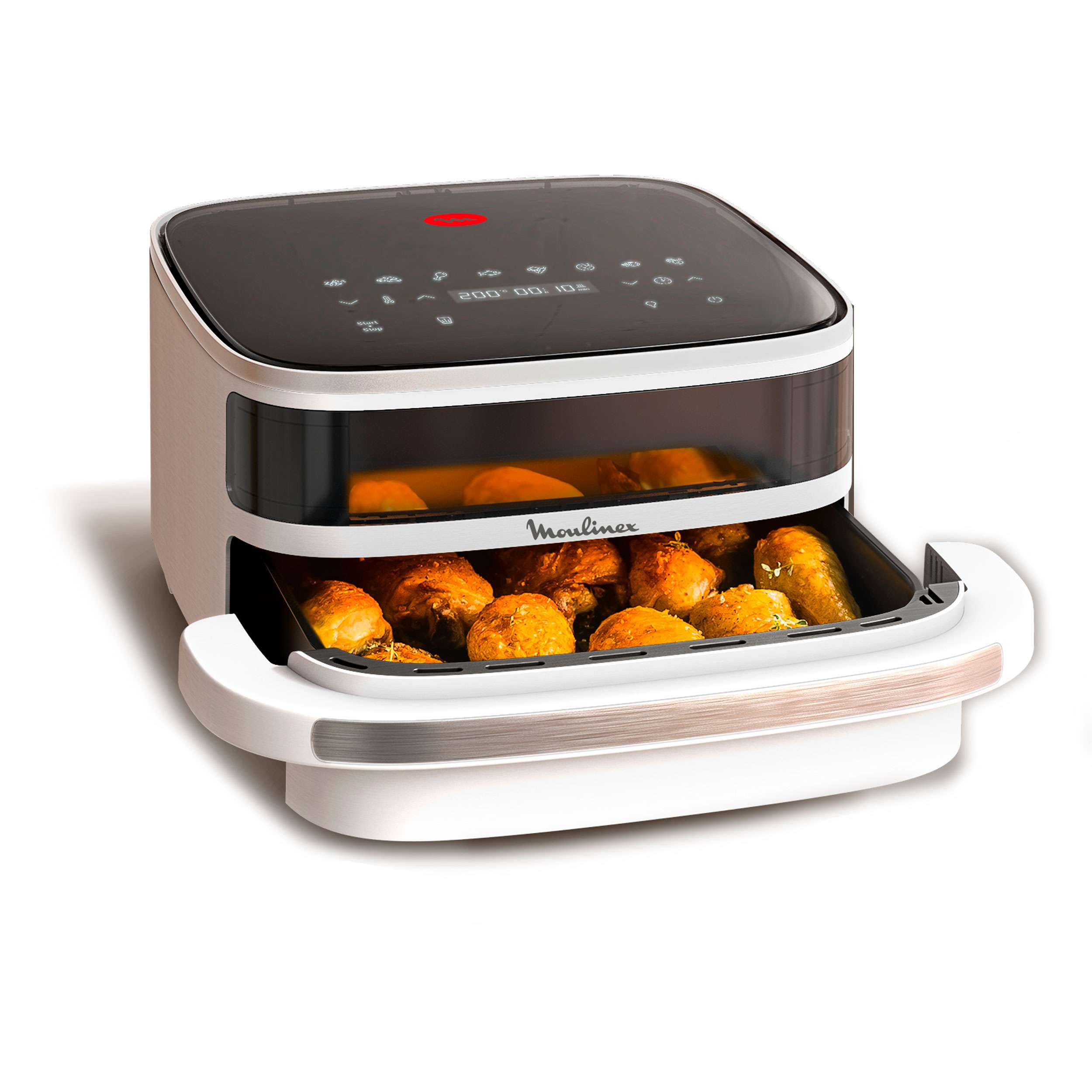Imagen 0 de Freidora de aire y pizza Moulinex Easy Fry XL Surface  AL400, doble resistencia 2200W, Extra?Crisp, 8 programas Blanco
