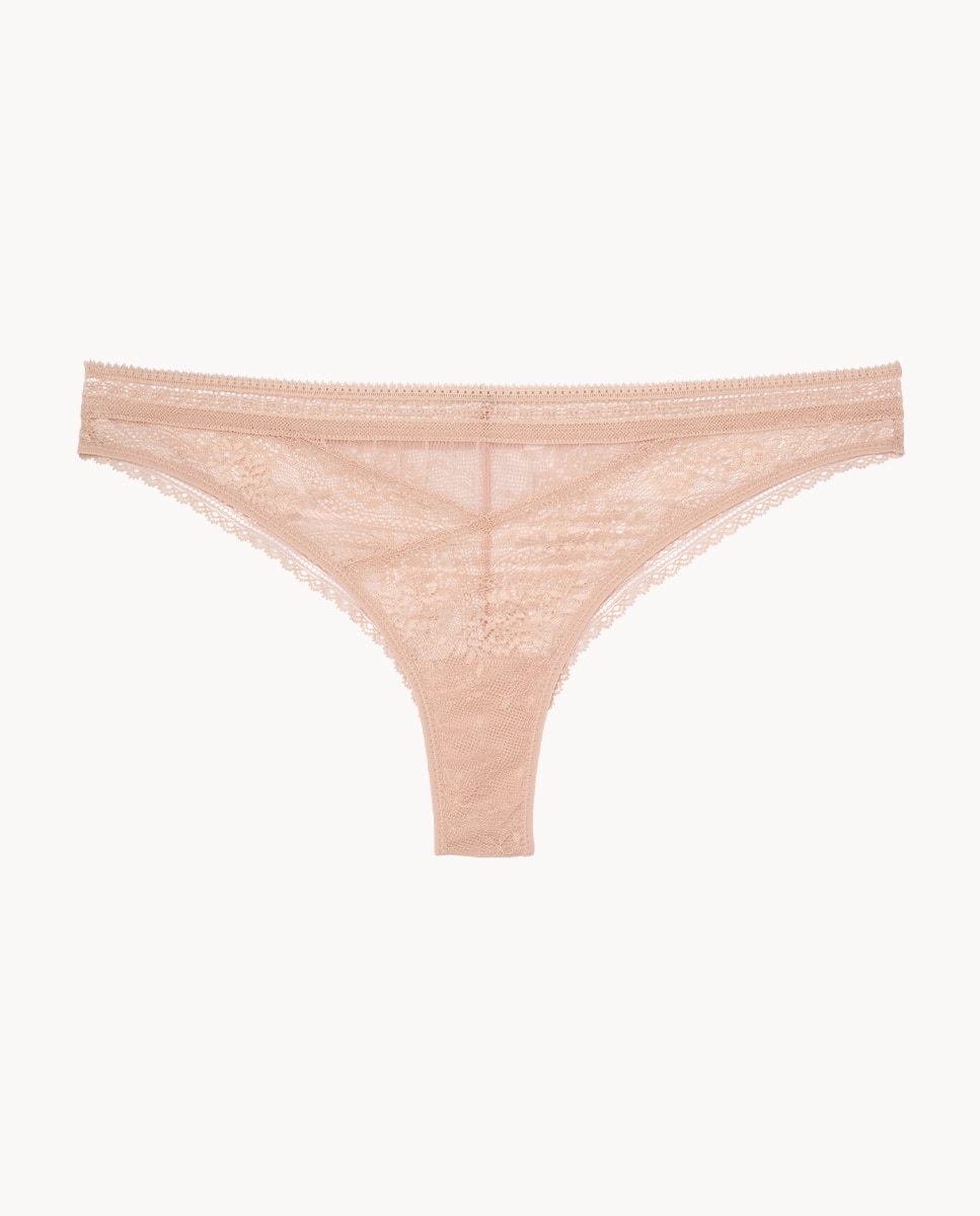 Tanga de encaje Maddie - Beige Beige-3