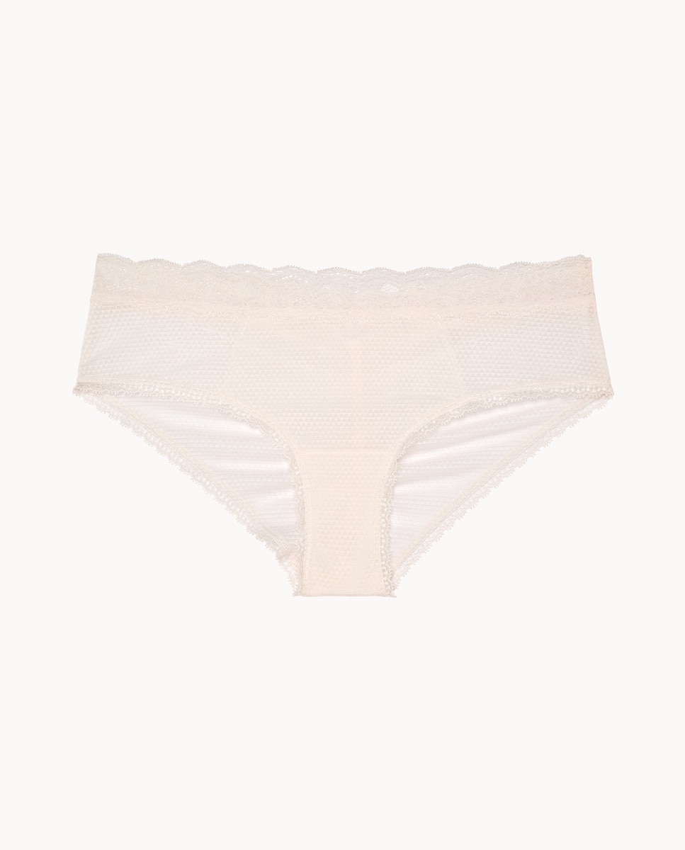 Culotte de tul gráfico y encaje Brooklyn - Passionata - Marfil Marfil-3