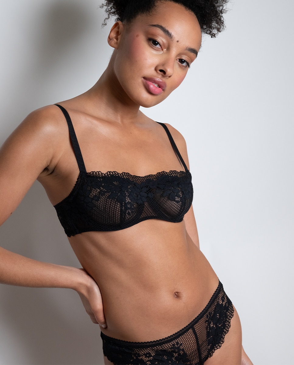 Sujetador con aros de escote recto Nina - Passionata - Negro Negro-1