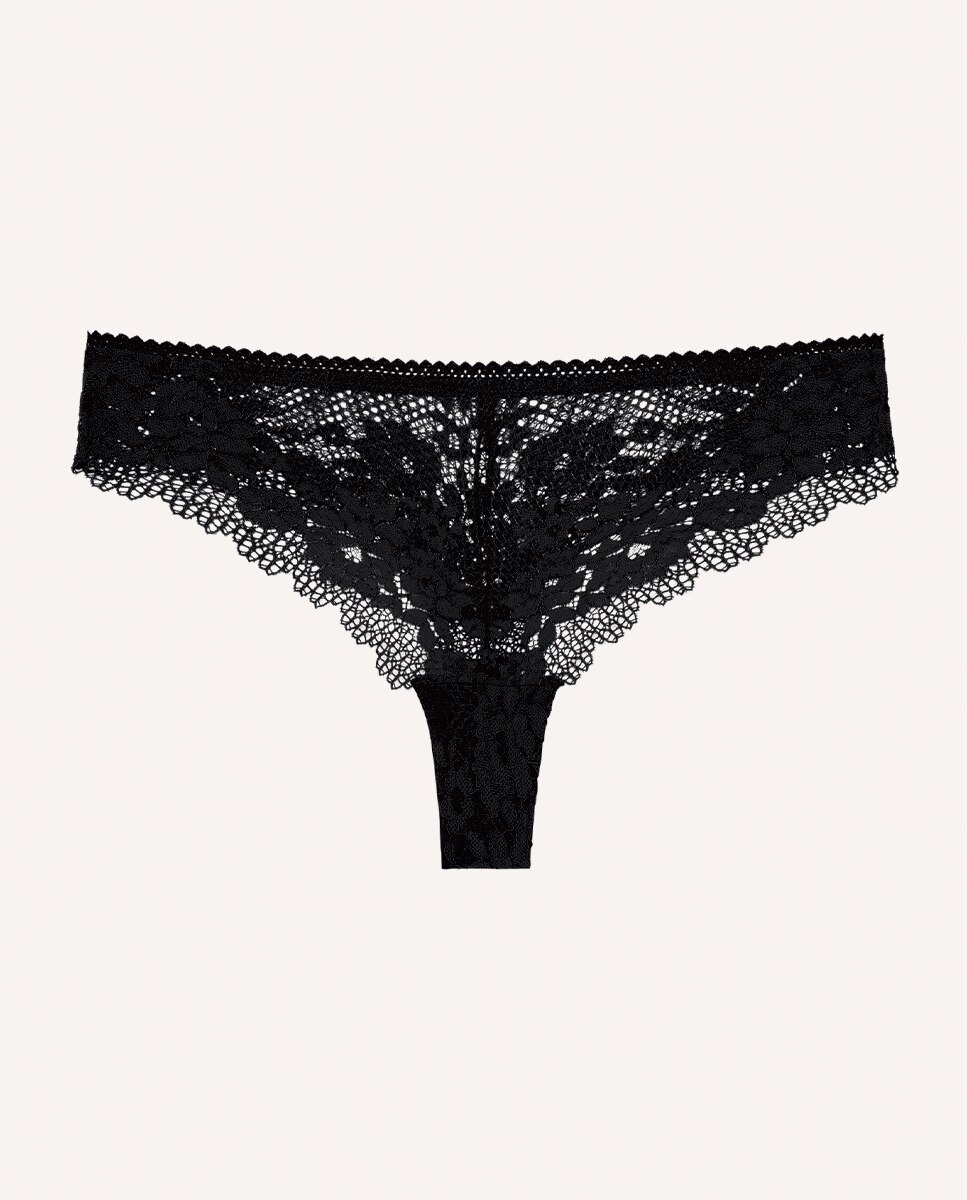 Tanga de encaje Nina - Passionata - Negro Negro-3