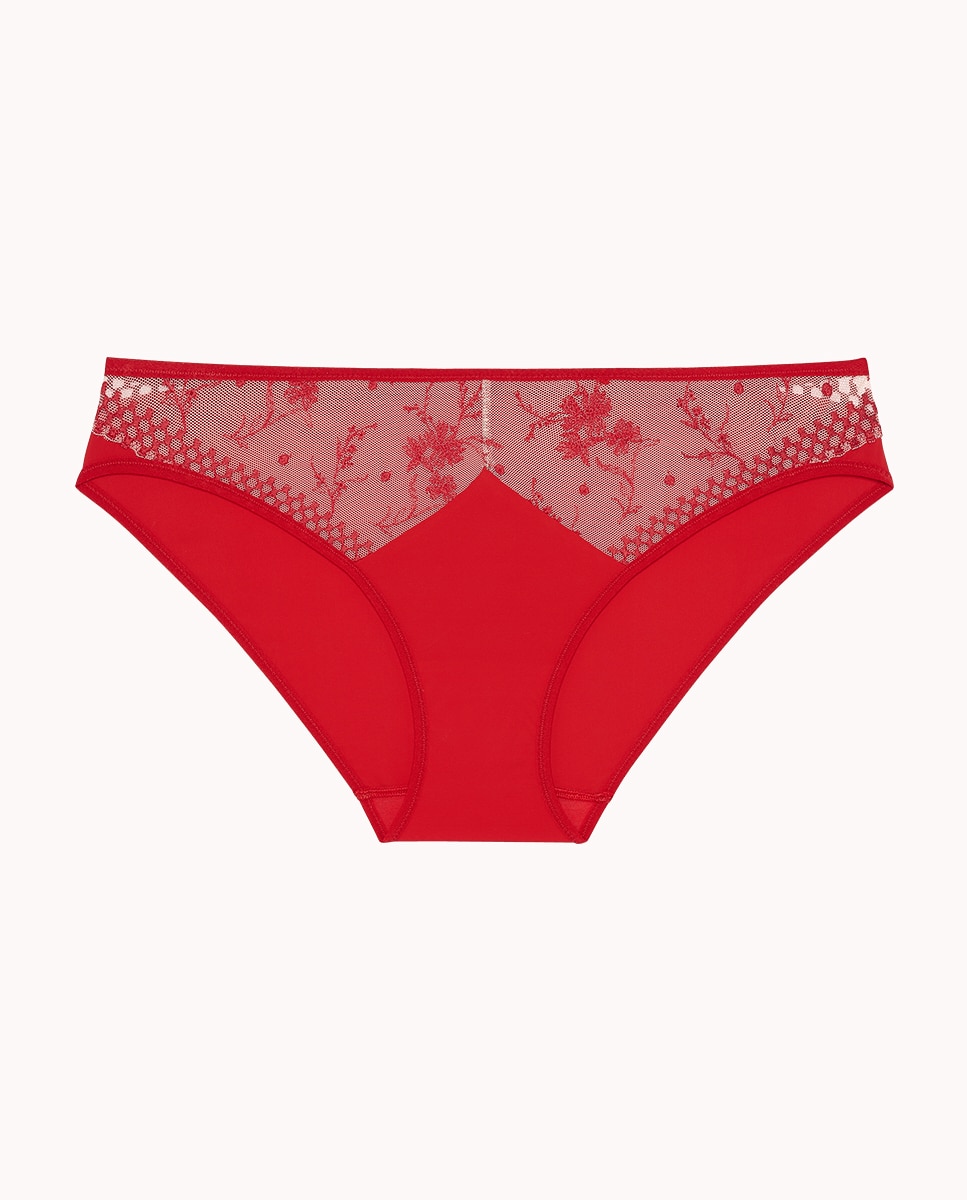 Braga con tul bordado Suzy - Passionata - Rojo Rojo-5