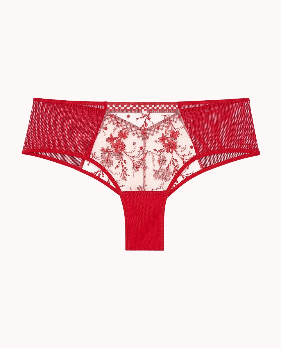 Culotte con tul bordado Suzy - Passionata - Rojo Rojo-5