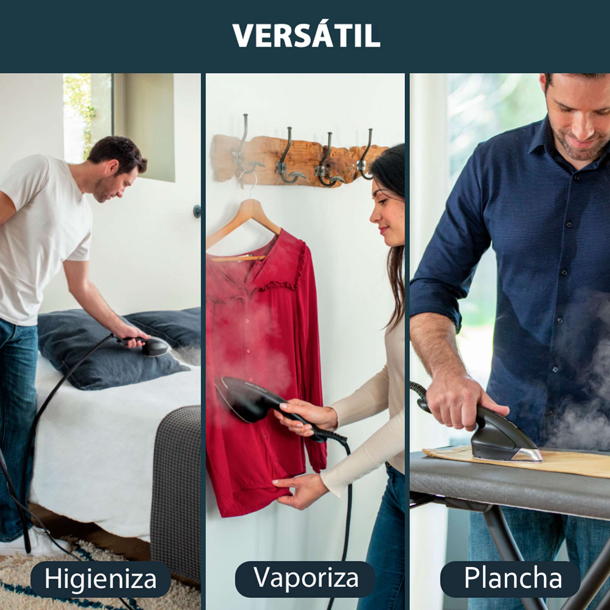 Centro de planchado vertical y cepillo de vapor Rowenta UR2020 Cube 2170W 5.8 bares, depósito 1.1 L - Negro Negro-4
