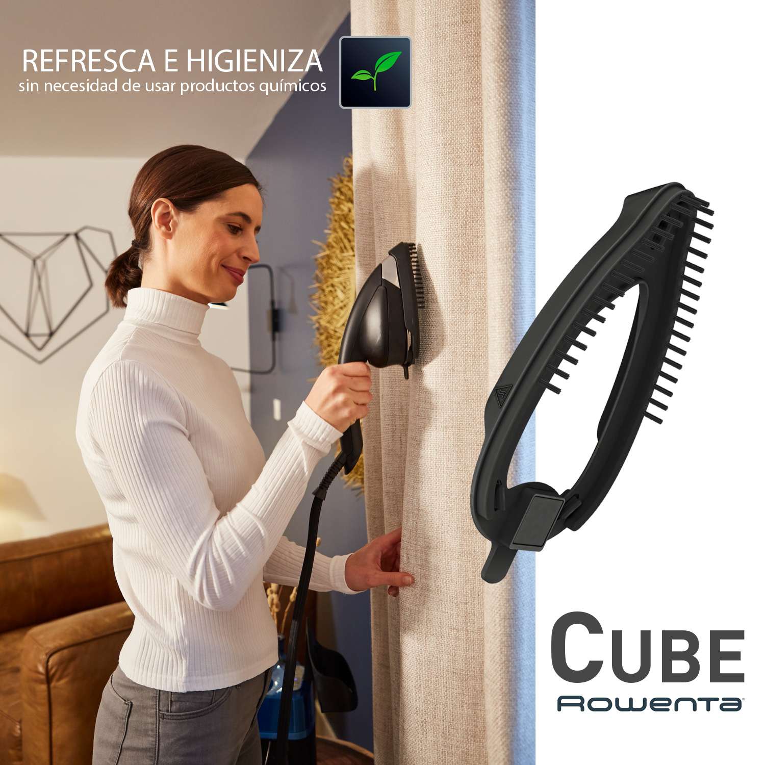 Centro de planchado vertical y cepillo de vapor Rowenta UR2020 Cube 2170W 5.8 bares, depósito 1.1 L - Negro Negro-6