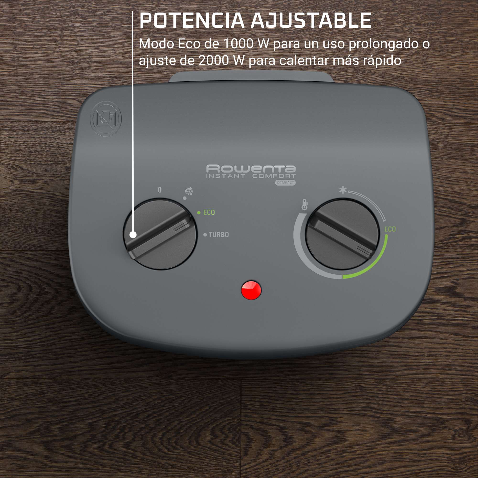 Calefactor ventilador Rowenta Instant Comfort SO2321 portátil 2 potencias 44 dB(A) - Gris Gris-5