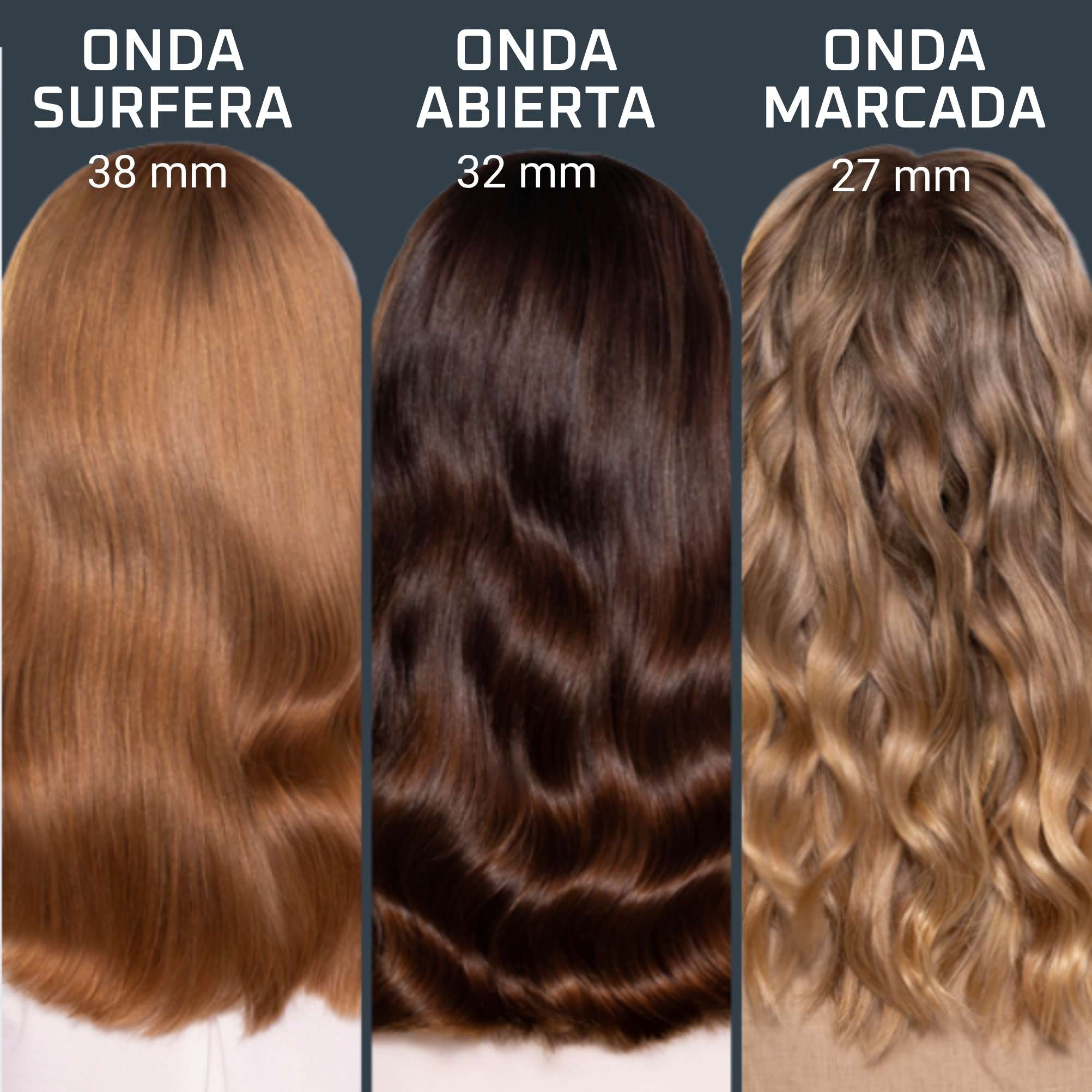 Rizador de pelo Rowenta Twist Curl 3 en 1 con barril ajustable para 3 tamaños de ondas, CF4620 Revestimiento cerámico - Negro Negro-4