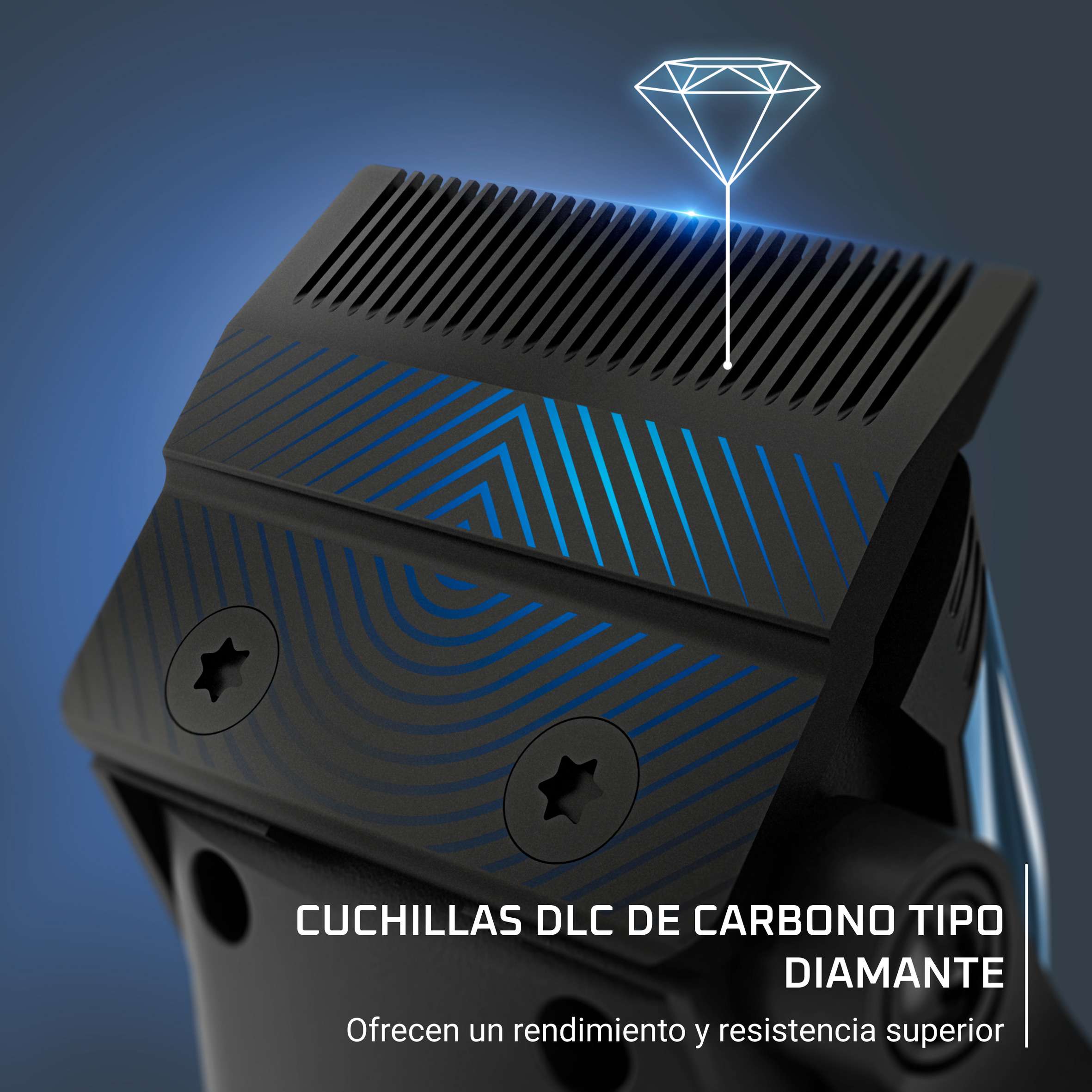 Cortapelos Rowenta Barber Experience TN155 con recubrimiento de carbono tipo diamante para cabello y barba - Azul Azul-4