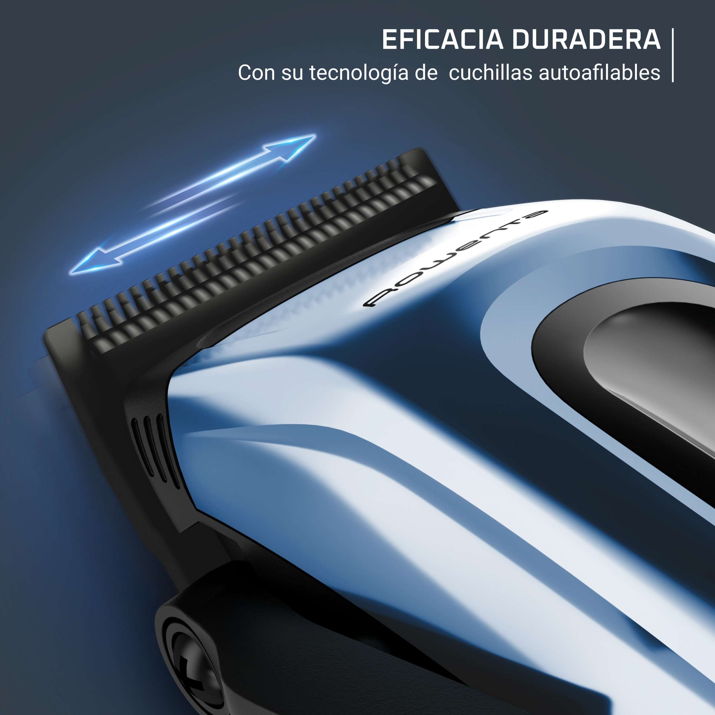 Cortapelos Rowenta Barber Experience TN155 con recubrimiento de carbono tipo diamante para cabello y barba - Azul Azul-7