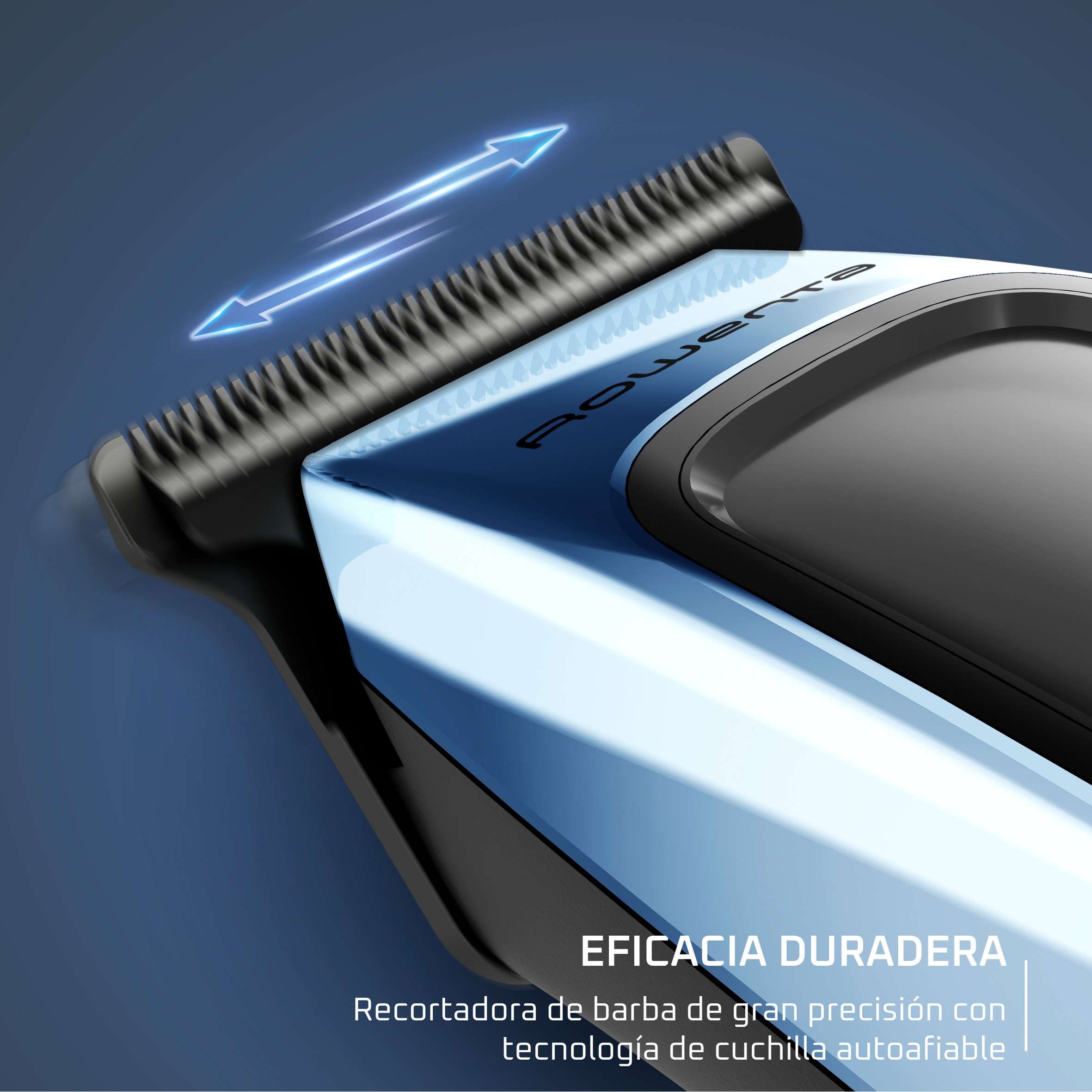 Recortadora de barba Rowenta Barber Experience TN1851 Hoja en T, 5 peines fijos - Azul Azul-7