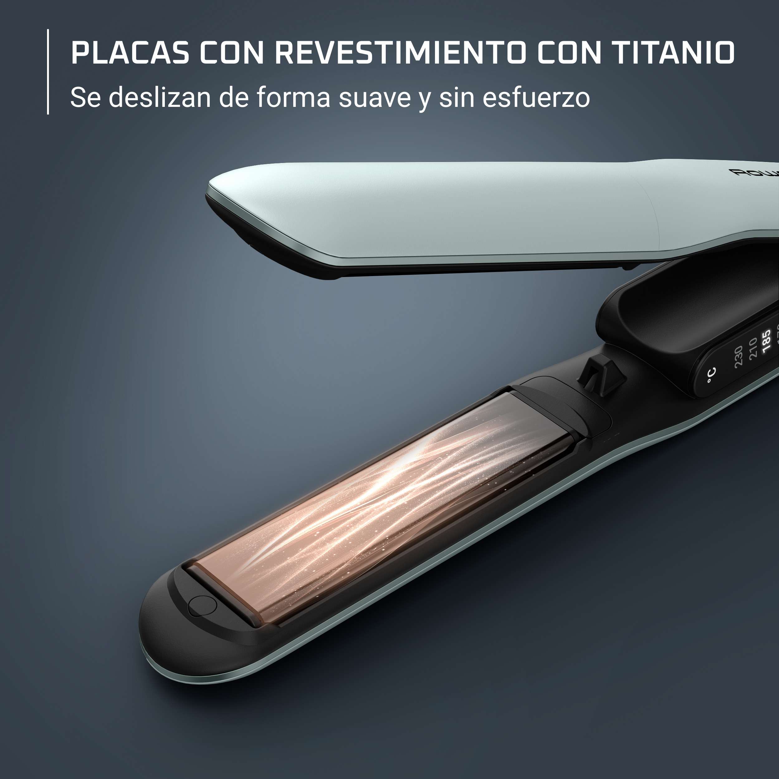 Plancha de pelo Rowenta Thermoglide SF5120 con Tecnología Iónica y revestimiento de Titanio 5 Temperaturas de 170 a 230 °C Placas Flotantes - Verde Verde-2