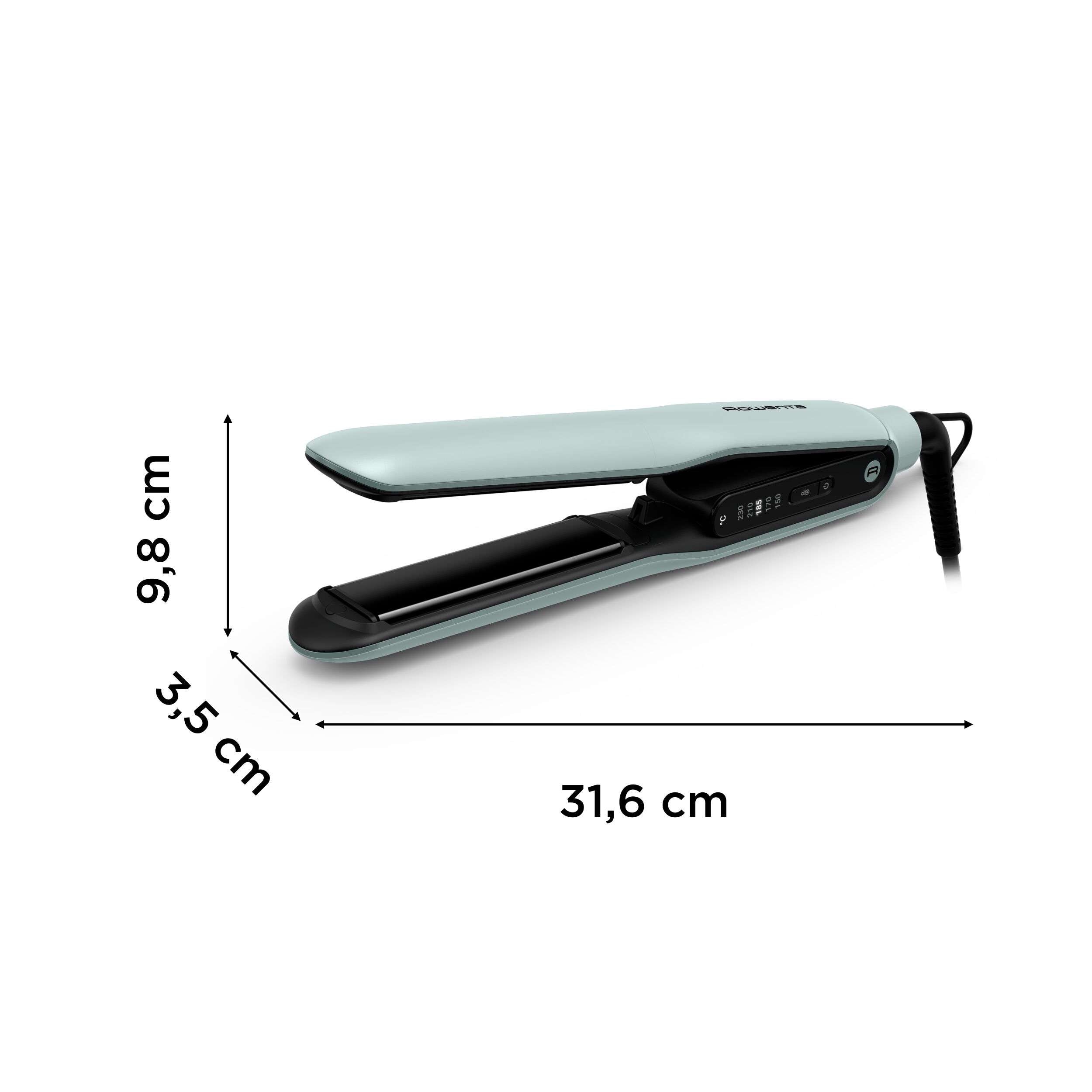 Plancha de pelo Rowenta Thermoglide SF5120 con Tecnología Iónica y revestimiento de Titanio 5 Temperaturas de 170 a 230 °C Placas Flotantes - Verde Verde-6