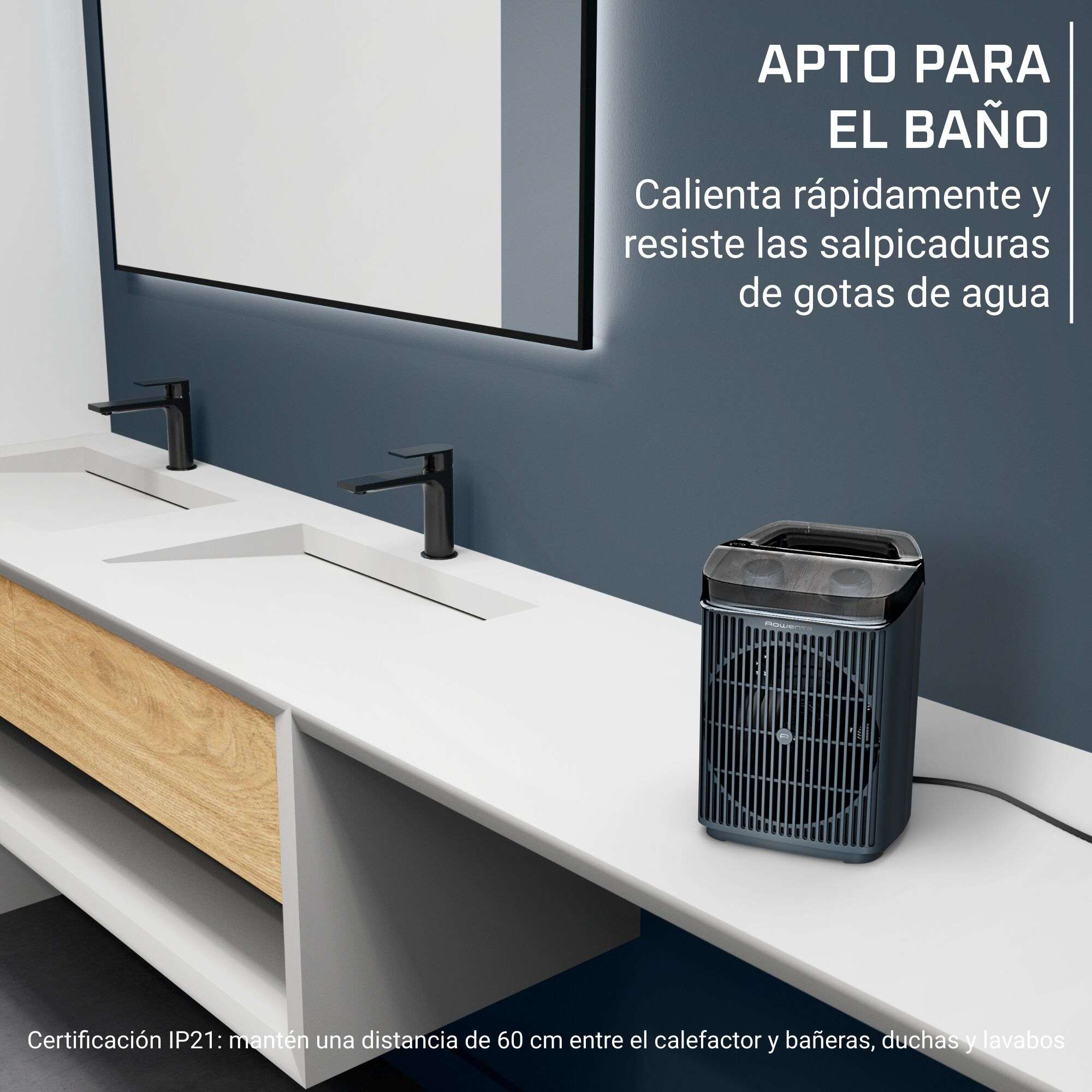 Calefactor Rowenta Intense Comfort Aqua SO6551 29 dB(A) y 2400 W - Azul Azul-4