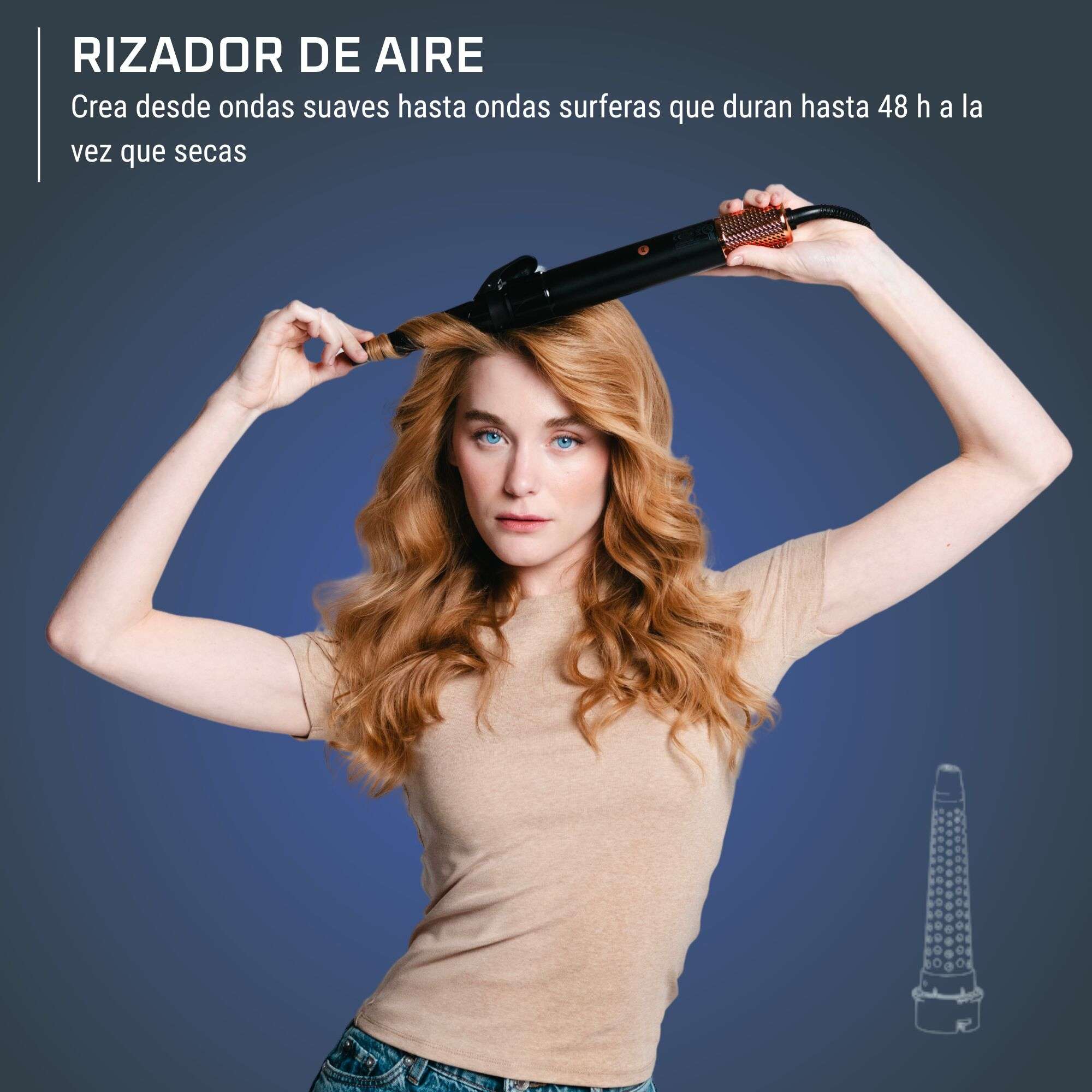Moldeador de pelo Rowenta Air Shape UB9820 con 4 cabezales distintos motor digital de alta velocidad - Negro Negro-5