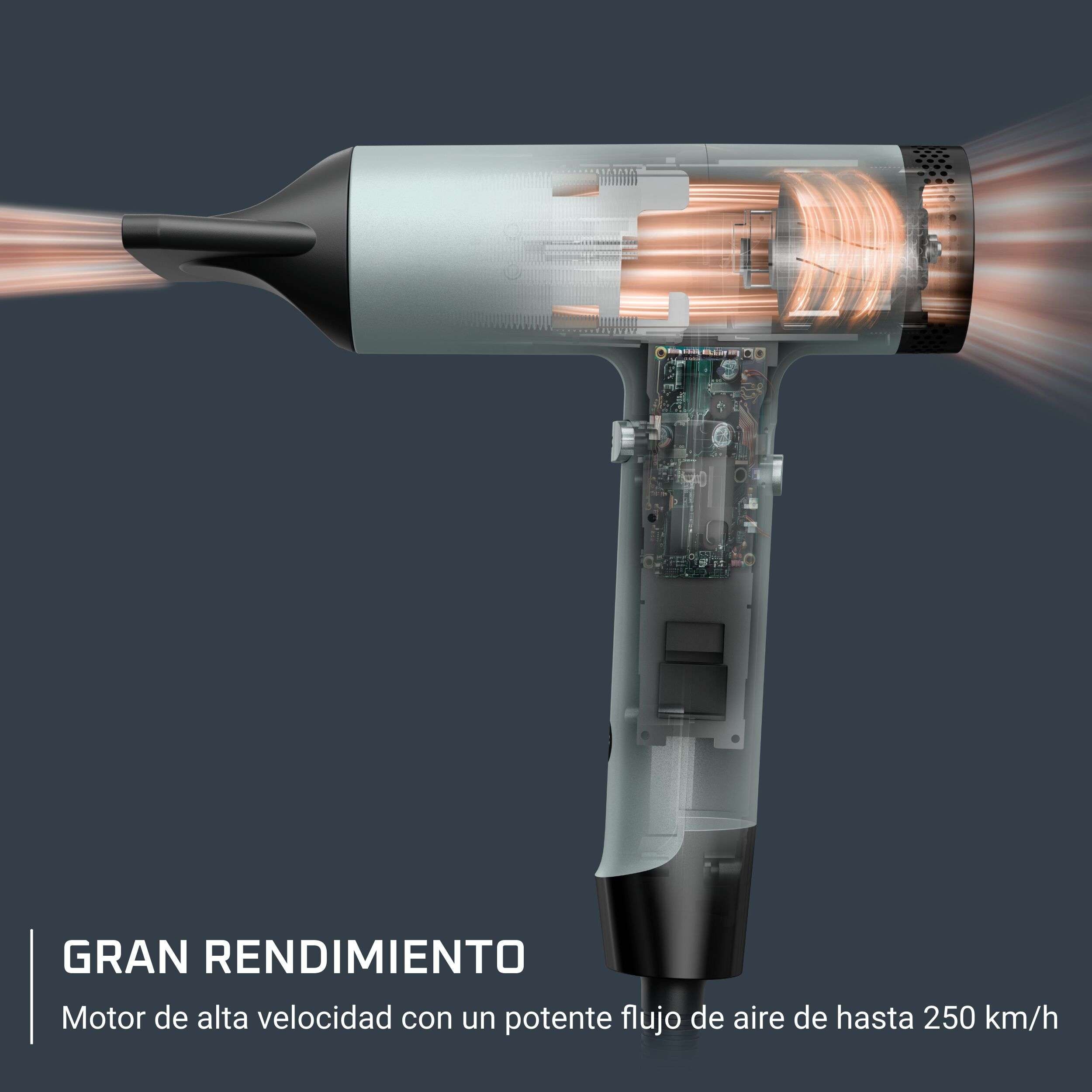 Imagen 3 de Secador de pelo compacto Rowenta Tiny HY712 flujo de aire de hasta 250 km/h motor BLDC - Verde Verde
