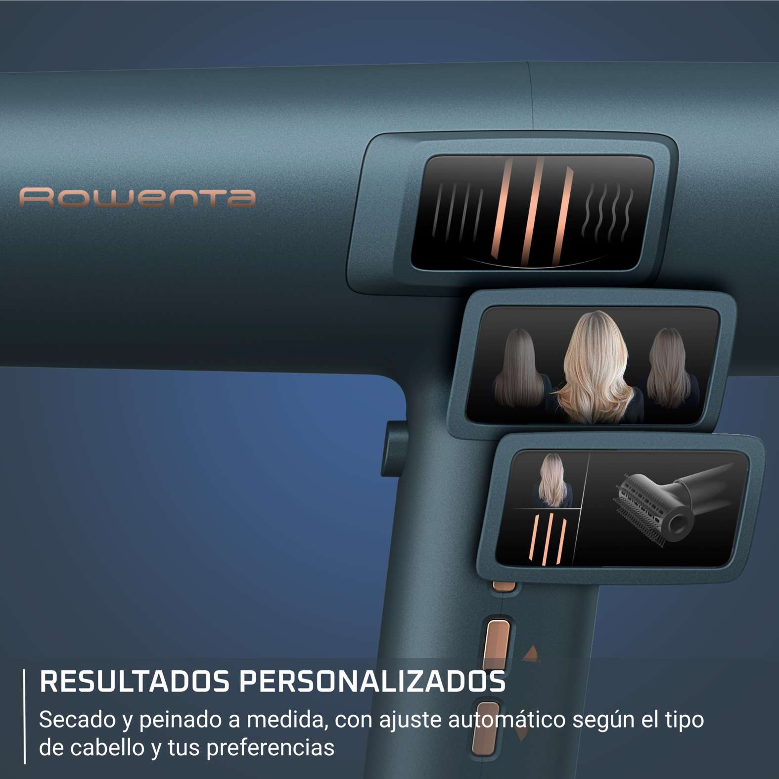 Secador inteligente Rowenta Maestria for you HY9430 1800 W con pantalla LED integrada 6 Accesorios y efecto coanda 225 km/h - Azul Azul-3
