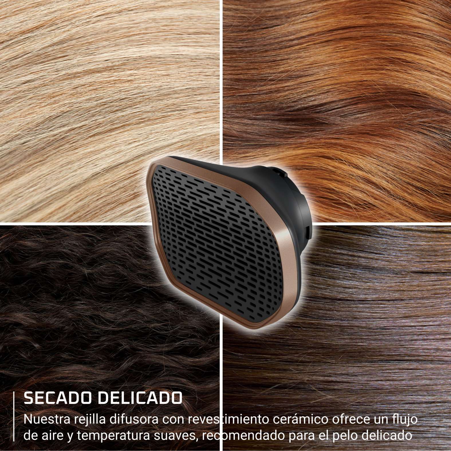 Secador inteligente Rowenta Maestria for you HY9430 1800 W con pantalla LED integrada 6 Accesorios y efecto coanda 225 km/h - Azul Azul-7