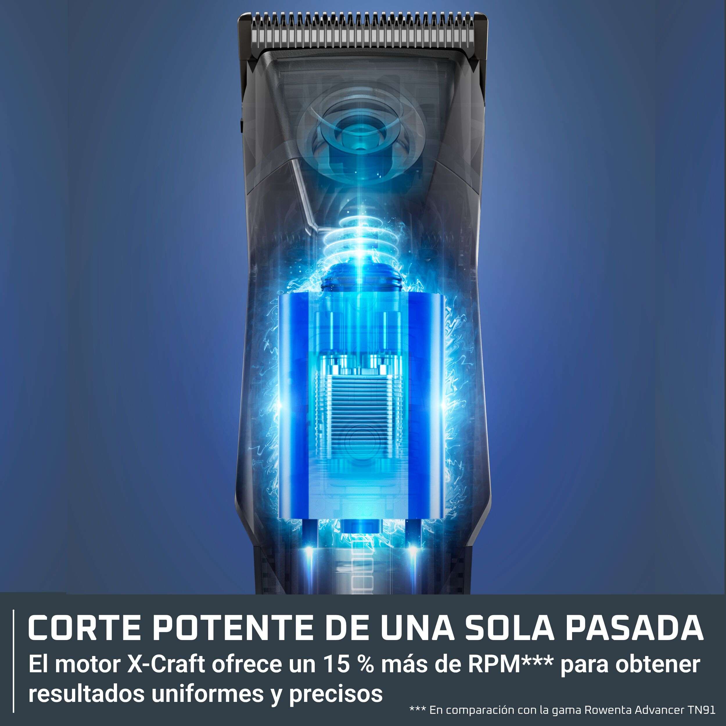 Cortapelos Rowenta X Series 700 TN961 11 en 1 Kit completo para uso en seco-mojado y cortar cabello-barba-cuerpo - Azul Azul-5
